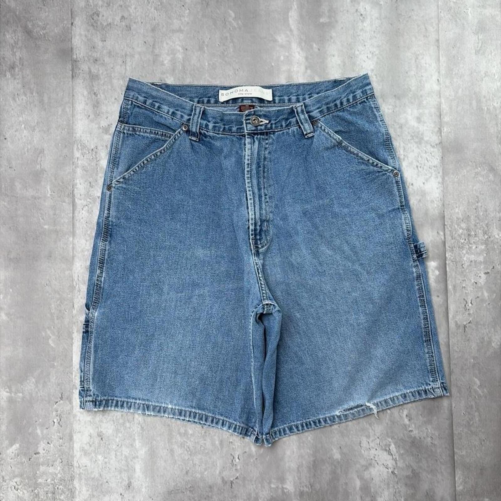 Other Y2K Blue Sonoma Jeans Grunge Baggy Carpenter Denim Jorts Size US 34 / EU 50 - 2 Thumbnail