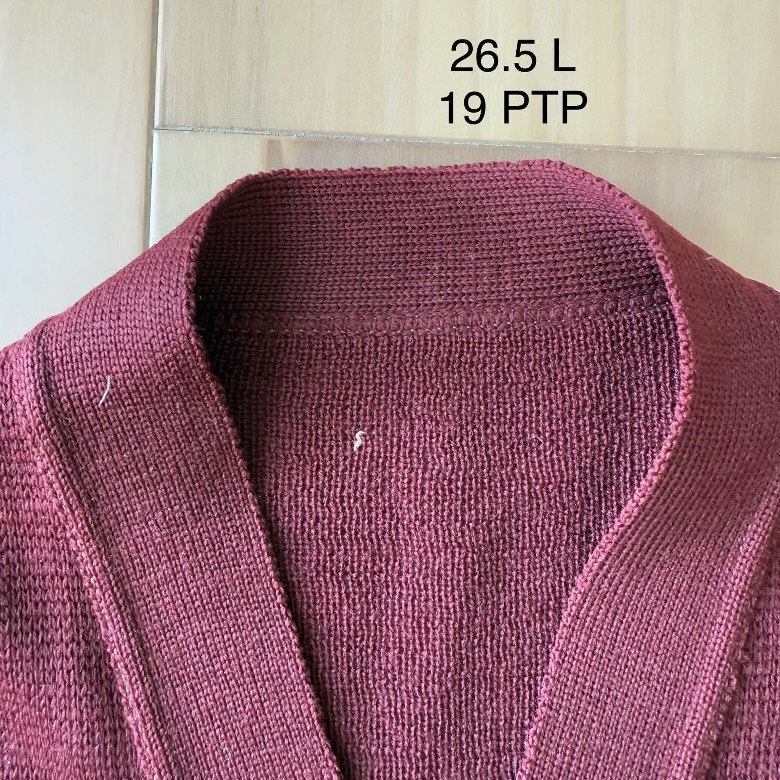 Vintage Vintage Letterman Cardigan Small Maroon Wool Sweater 60s Size US S / EU 44-46 / 1 - 8 Thumbnail
