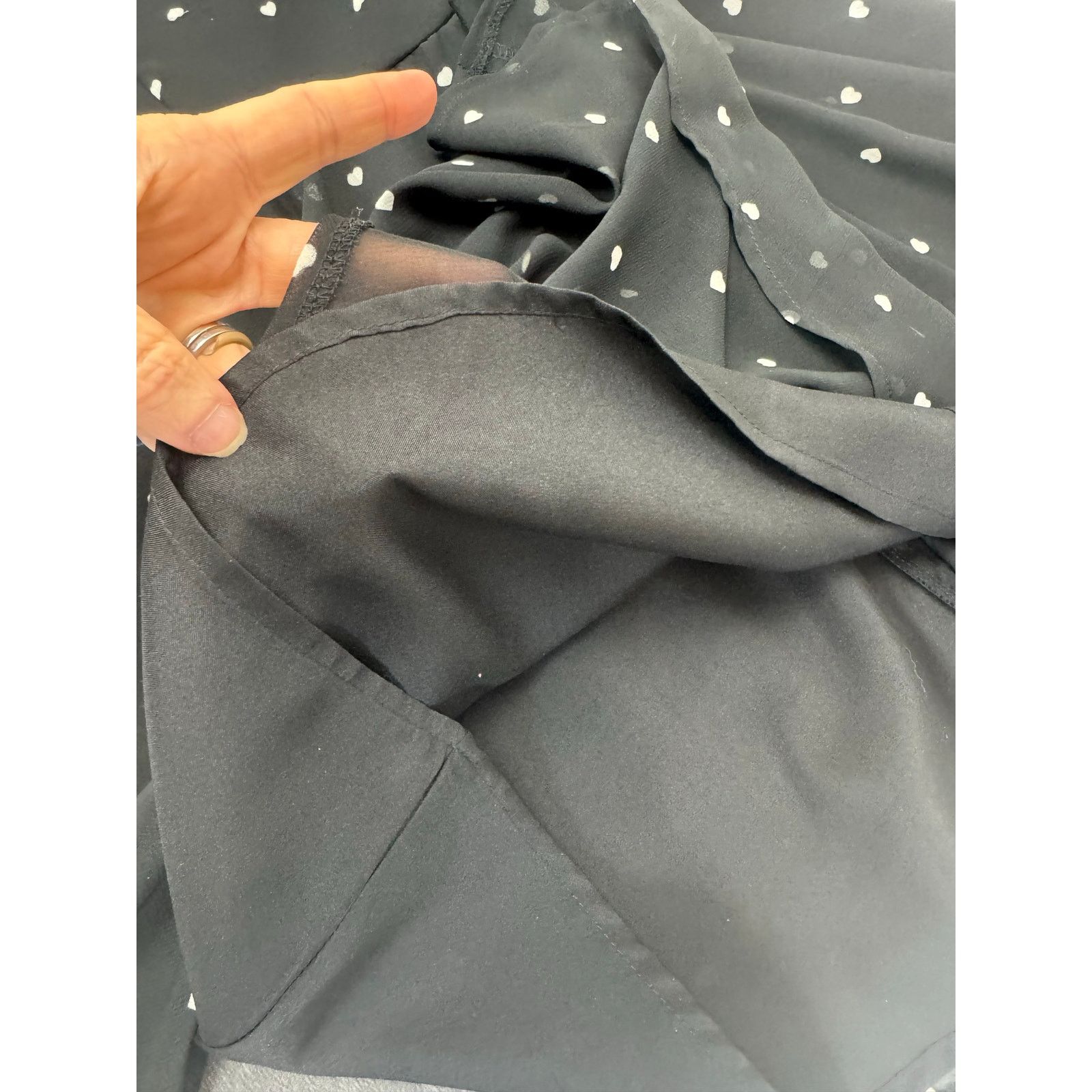 Anthropologie Maison Jules Fit and Flare Dress Hearts Black Medium Retro Size M / US 6-8 / IT 42-44 - 10 Thumbnail