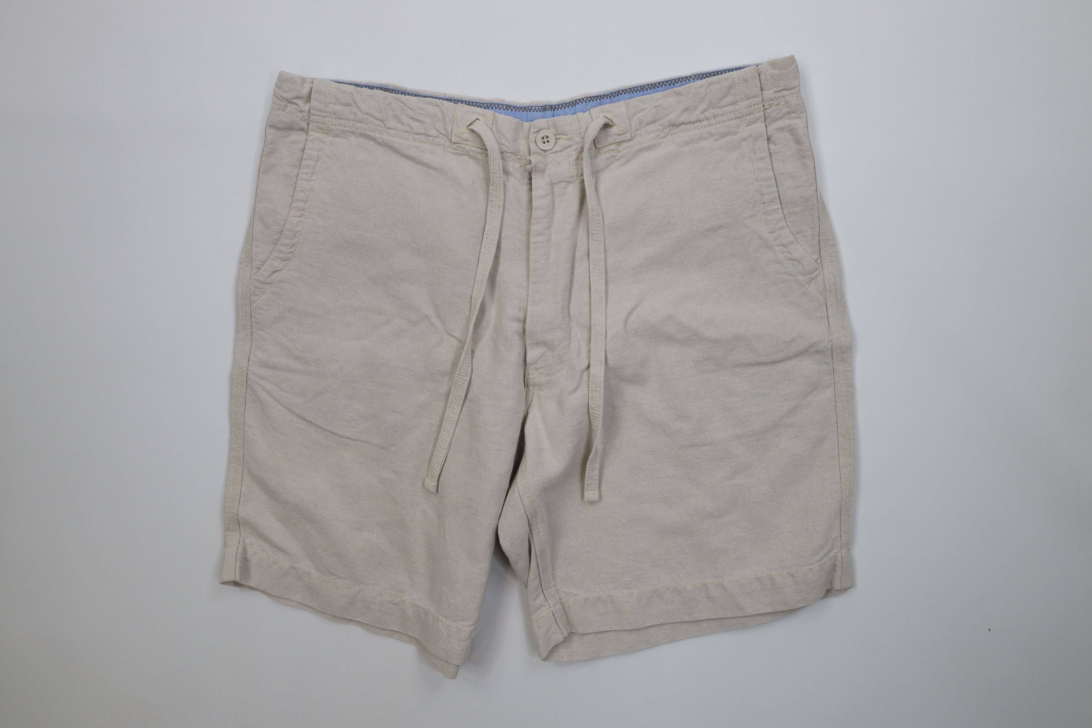 Gap Vintage Y2K 2005 Gap Above Knee Linen Shorts Beige Stone Tan Size US 34 / EU 50 - 1 Thumbnail