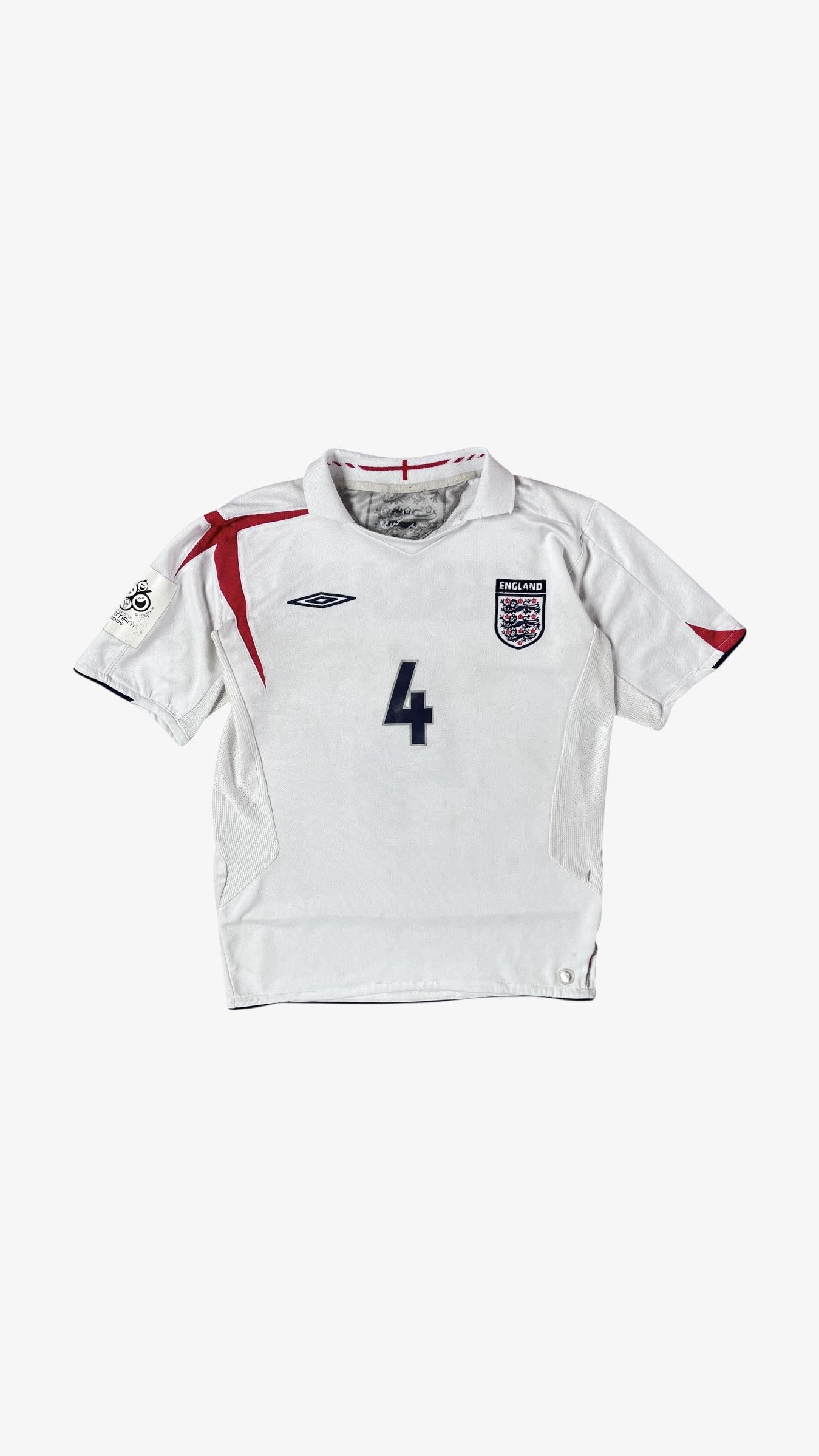 Vintage Y2K Men's England 2006 Gerrard 4 Home Jersey