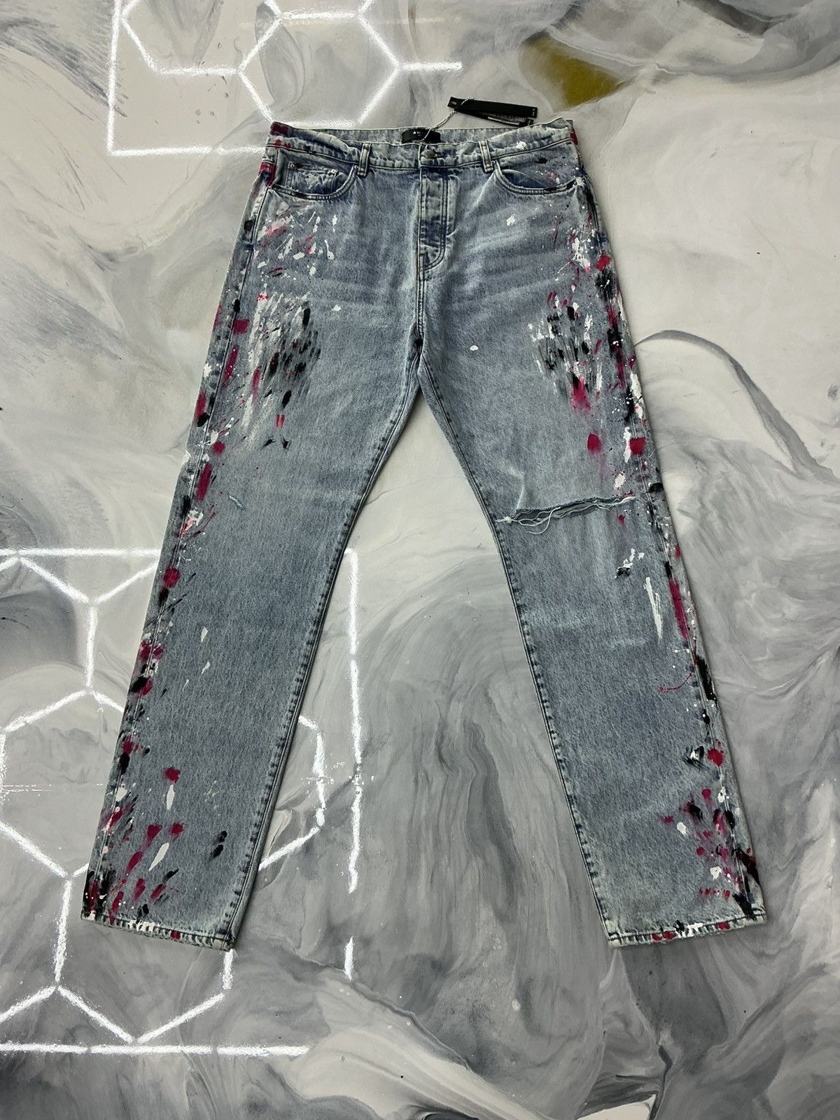 Amiri Amiri Painter Jeans Blue Pink Size 36 Size US 36 / EU 52 - 1 Thumbnail