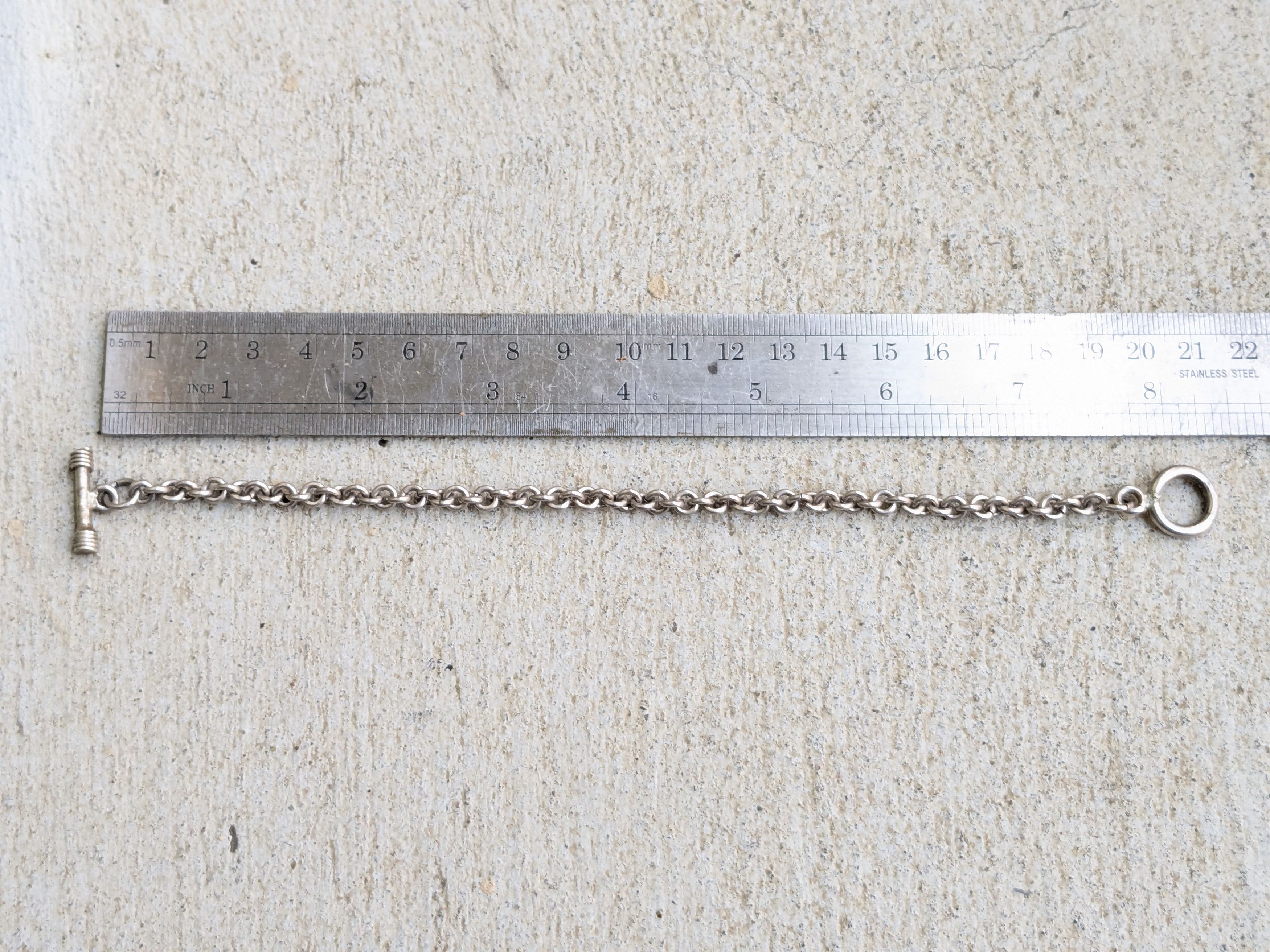Jewelry Vintage Sterling Silver Bracelet Rolo Round 8.25" Chain Link Size ONE SIZE - 11 Thumbnail