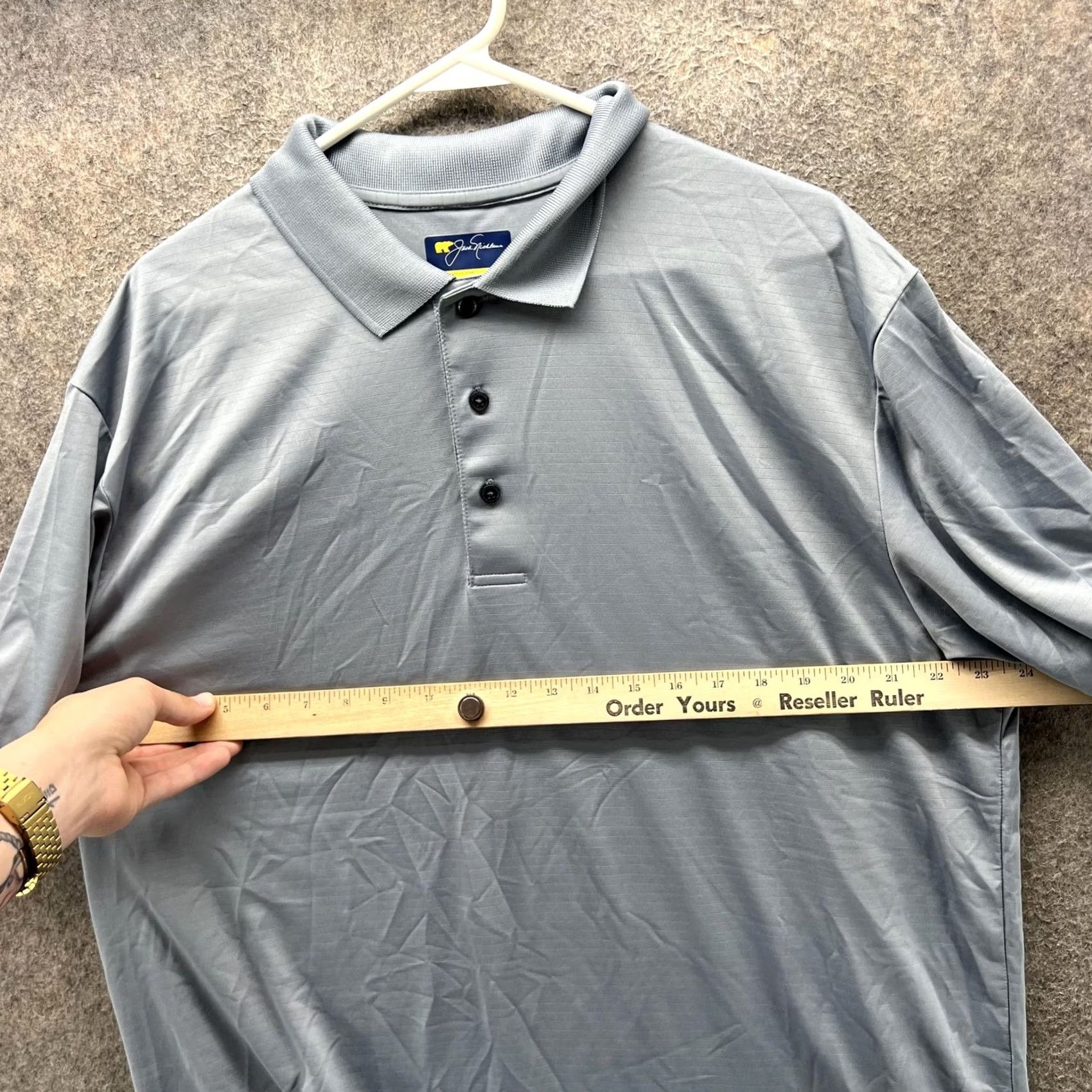 Vintage Jack Nicklaus Polo Shirt Mens XL Gray Performance Golf Short Sleeve Polyester Size US XL / EU 56 / 4 - 5 Thumbnail