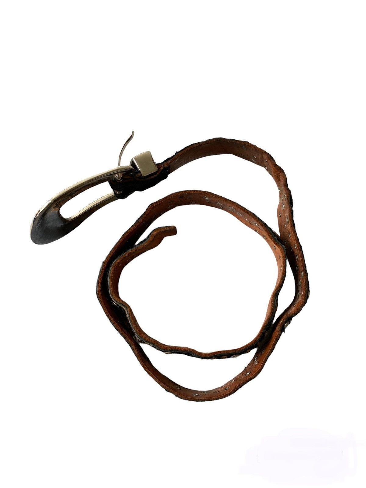 Japanese Brand Vintage HorseHide Leather Belt Western Cowboy Design Size ONE SIZE - 2 Thumbnail