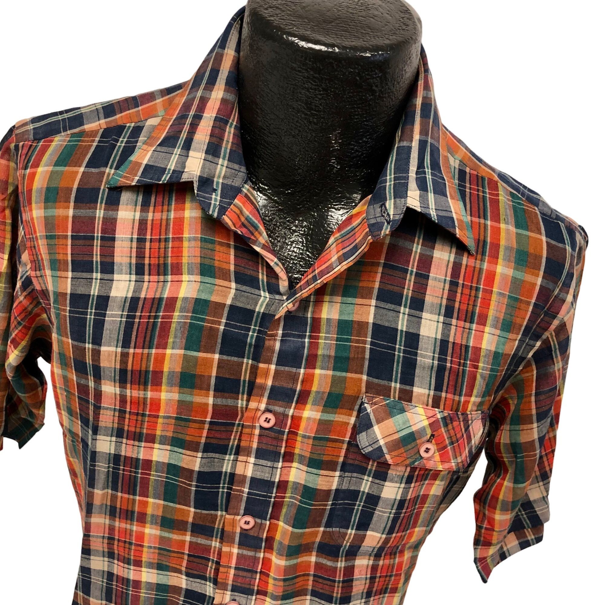 Arrow Vtg Arrow ULTRA THIN Blue Red Plaid Check Rockabilly Shirt Size US M / EU 48-50 / 2 - 2 Thumbnail