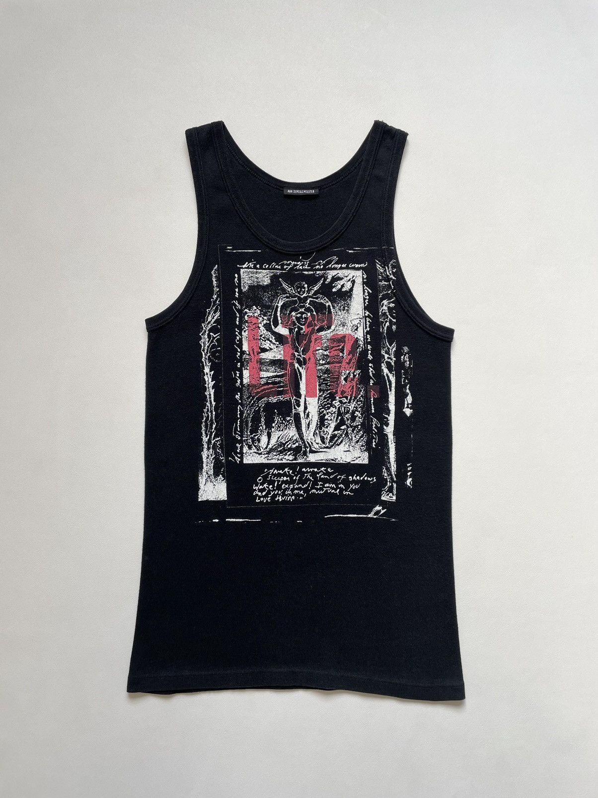 Ann Demeulemeester S/S 03 Patti Smith ‘LIFE’ Poem Print Vest Size S / US 4 / IT 40 - 2 Thumbnail