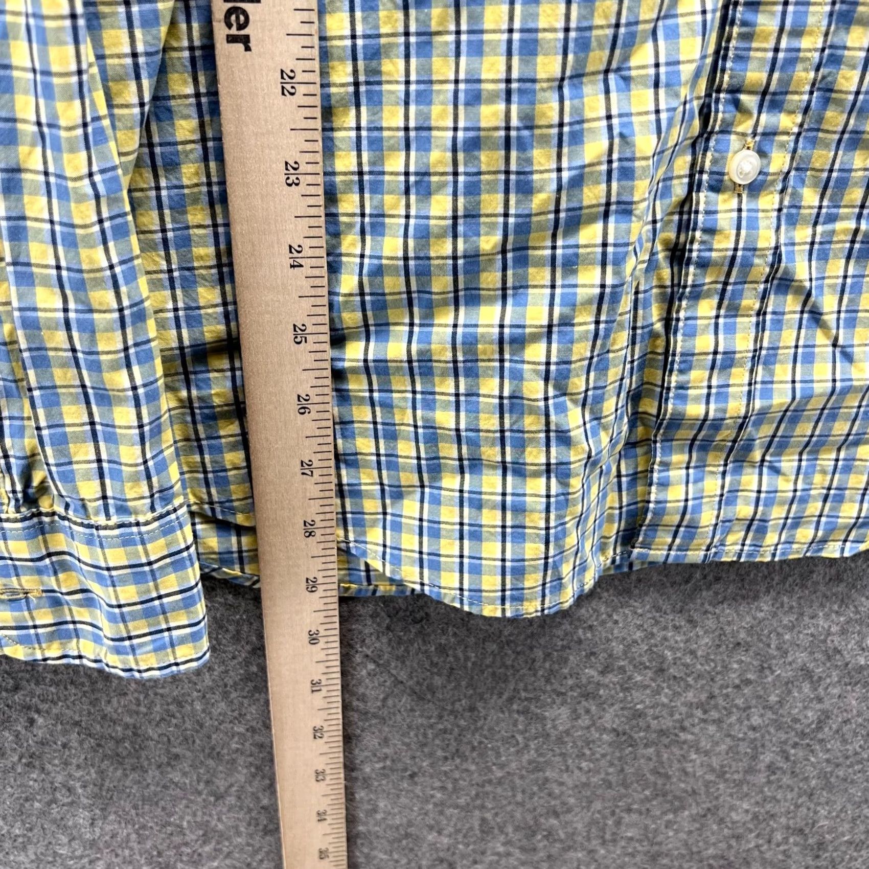J.Crew J.CREW Shirt Men Large Cotton Green Yellow Button-Down Slim Plaid Casual Formal Workwear 44 in Chest Vintage No Size US L / EU 52-54 / 3 - 4 Thumbnail