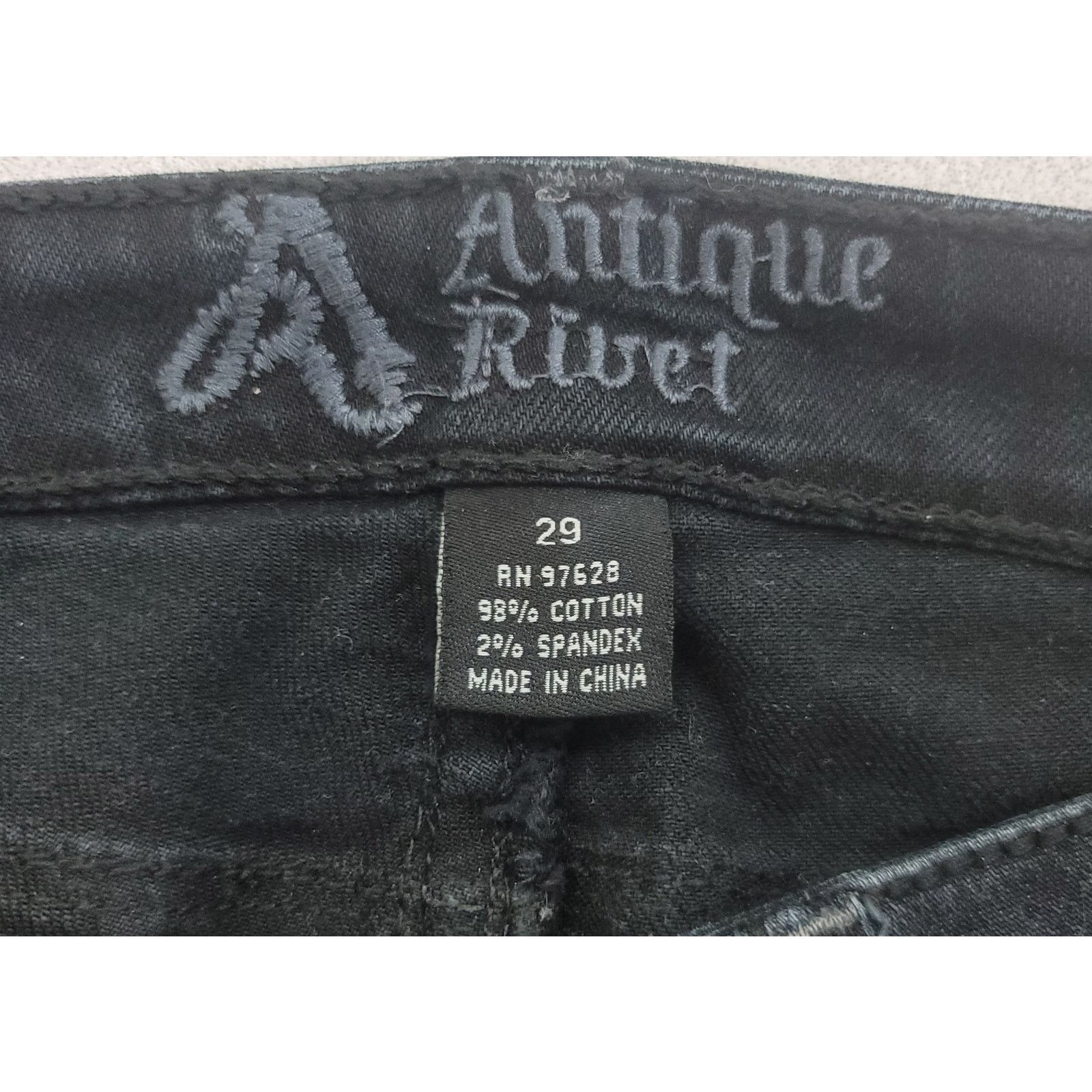 Other Antique Rivet Black Distressed Embellished Jeans 29 Size 32" / US 10 / IT 46 - 4 Thumbnail