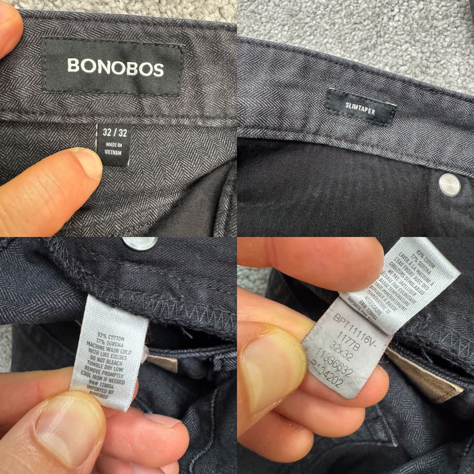 Bonobos Bonobos Slim Taper Chino Pants Mens 32x32 Gray Cotton Sorona Stretch Casual Chino Pants Mens 32 Regular Gray Bonobos Slim Taper Size US 32 / EU 48 - 8 Thumbnail