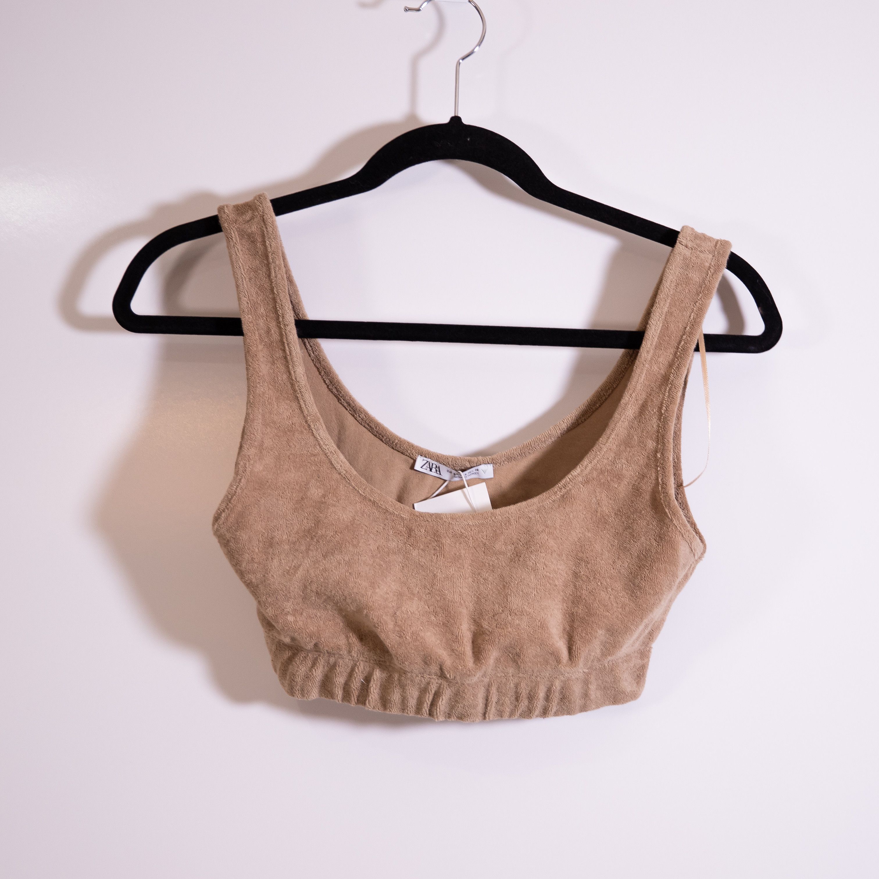 Zara NEW Zara Cotton Terry Scoop Neck Crop Size S / US 4 / IT 40 - 1 Thumbnail