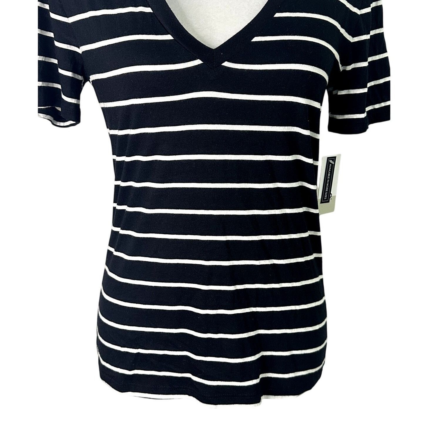 BP. BP Short Sleeve T-Shirt Striped Black/White Women's XS NWT Size XS / US 0-2 / IT 36-38 - 3 Thumbnail