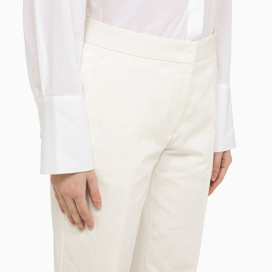Jil Sander o1d2blof0824 Cotton Trousers in White Size 25" / US 0 / IT 36 - 5 Thumbnail