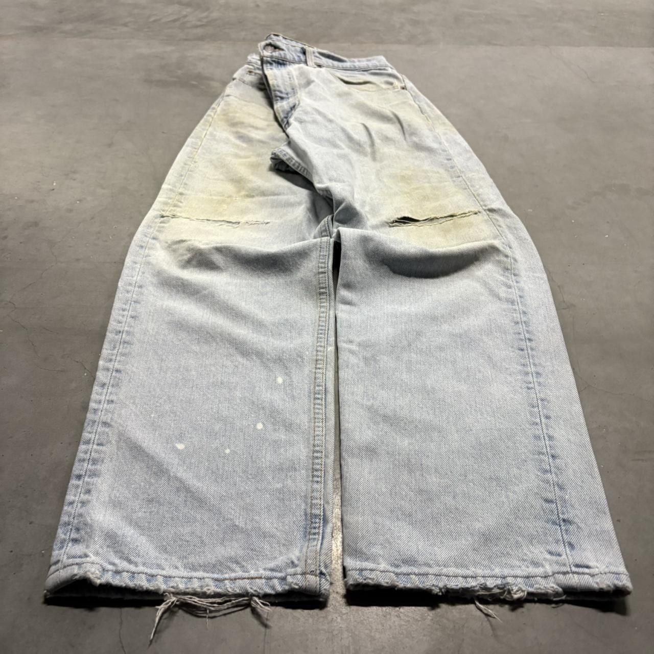 Japanese Brand × Vintage Crazy Vintage Y2K/2000s Grunge Light Wash Distressed Denim Jeans! Size US 38 / EU 54 - 3 Thumbnail