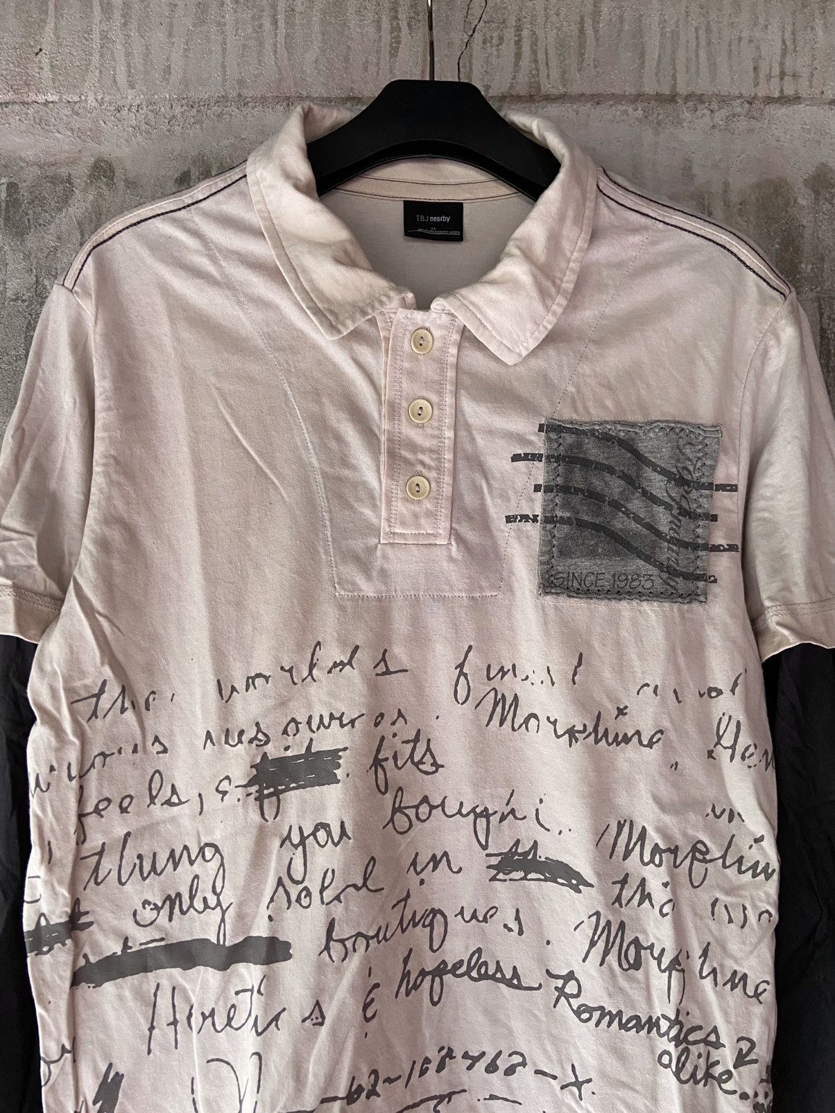 Japanese Brand TBJ NEARBY DOUBLE LAYER POEM LONG SLEEVE Size US M / EU 48-50 / 2 - 2 Thumbnail