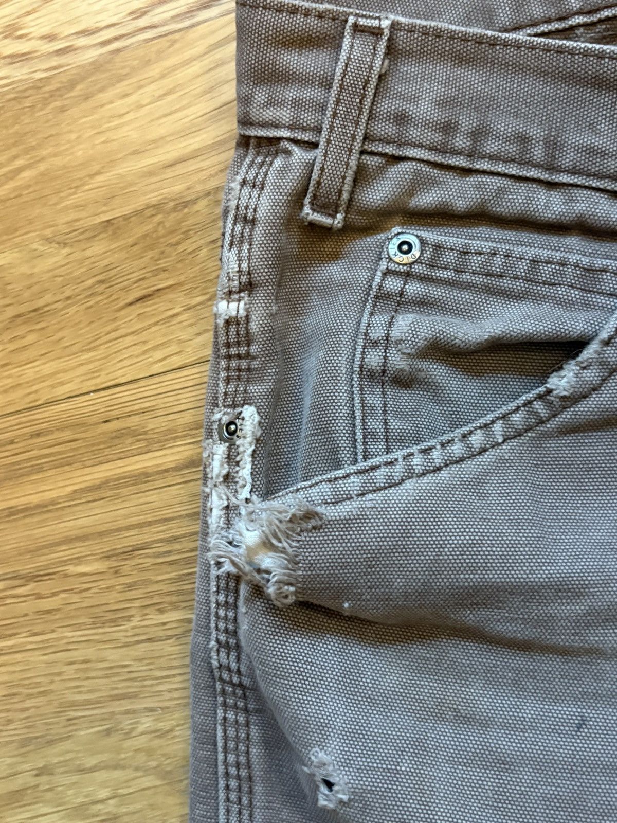 Dickies Brown 2000s Dickies Distressed and Repaired Work Pants Size US 33 - 7 Thumbnail