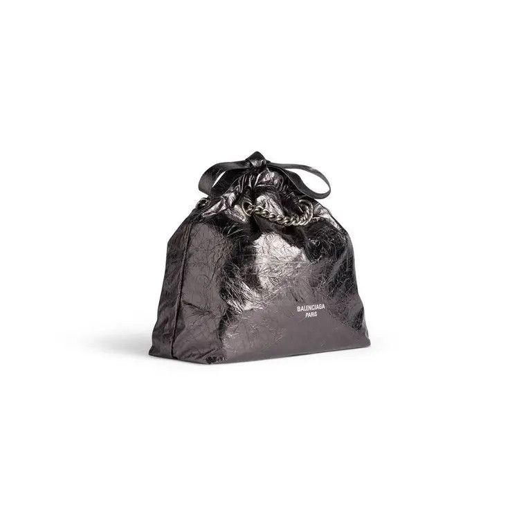 Balenciaga o1la1rc1a1125 Crush Small Tote Bag Metallized in Grey Size ONE SIZE - 2 Thumbnail