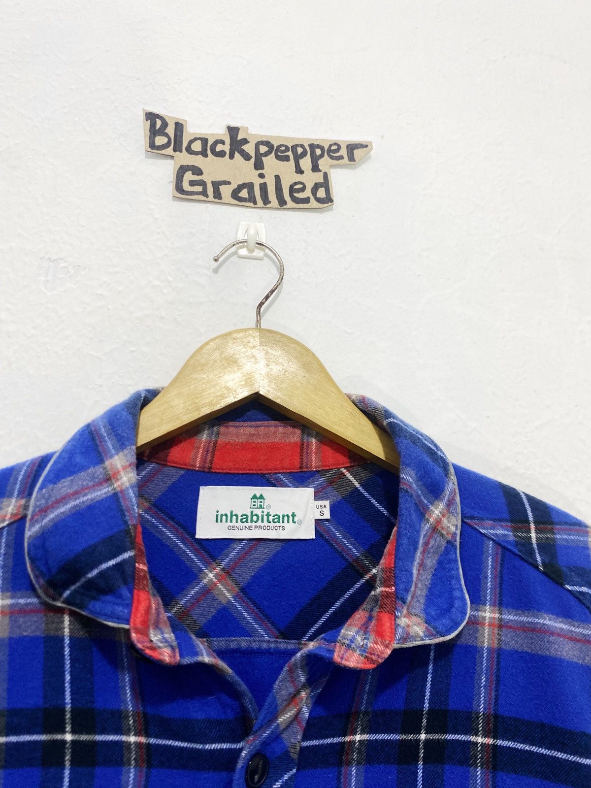 INHABIT Inhabitant Flannel Three-Quarter Length Sleeve Button Up Size US S / EU 44-46 / 1 - 4 Thumbnail