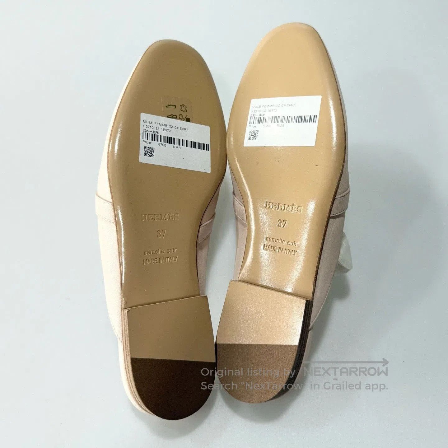 Hermes Hermes Kelly Nude Pink Mules Silver Buckle. Size US 6 / IT 36 - 6 Thumbnail