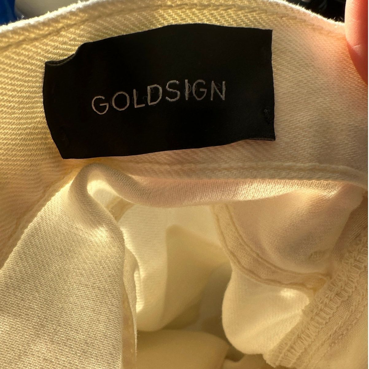 GOLDSIGN NWT Goldsign The A Jean Pressed Pearl Ivory Jeans 32 Size 32" / US 10 / IT 46 - 9 Thumbnail