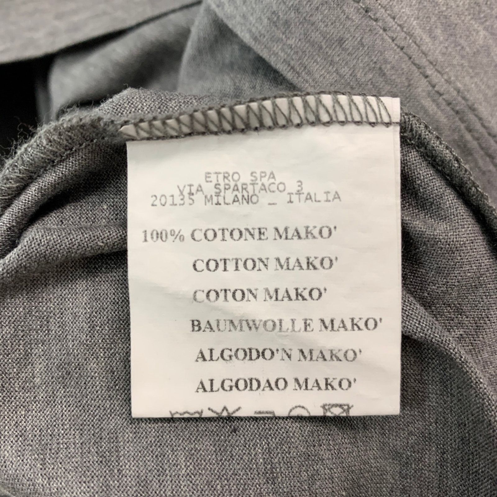 Etro ETRO Size XXL Grey Navy White Cotton Polo Pullover Size US XXL / EU 58 / 5 - 6 Thumbnail