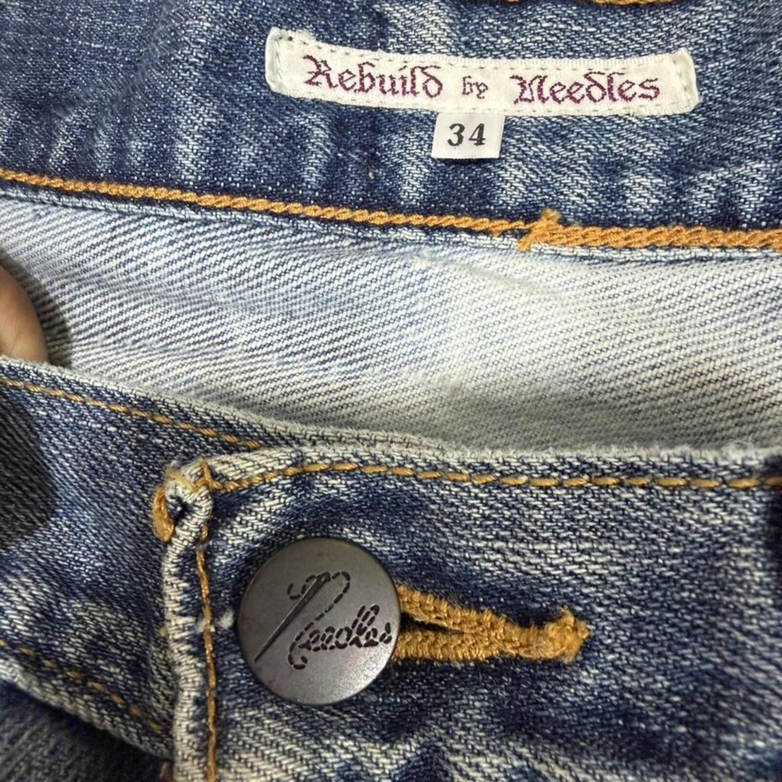 True Religion Rebuild by needles reworked denim jeans unique design Size US 32 / EU 48 - 7 Thumbnail