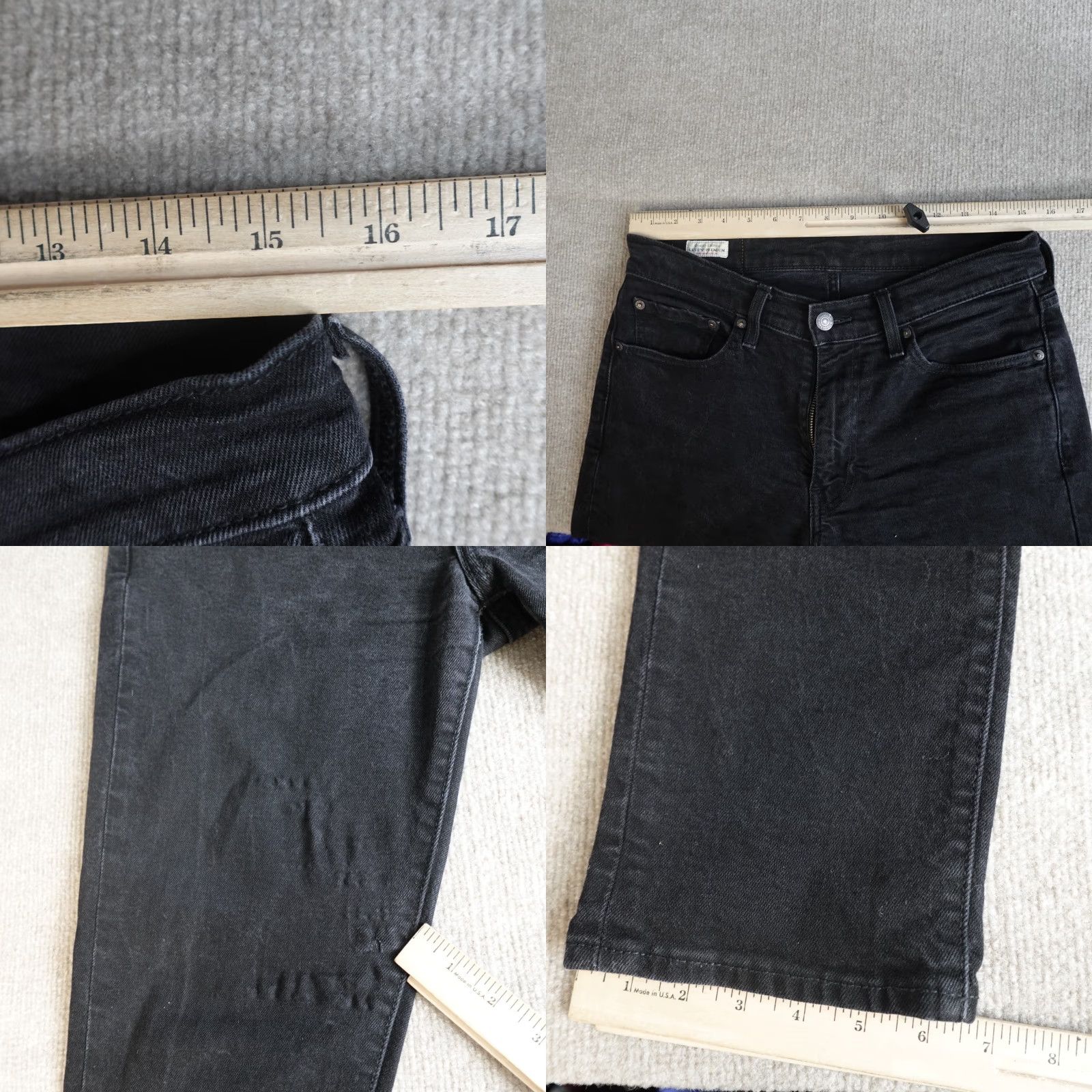 Levi's VINTAGE Levi's 511 Jeans Slim Straight 32 x 29 Black Premium Stretch Denim Men 511 Model 500 Series Size US 29 - 8 Thumbnail