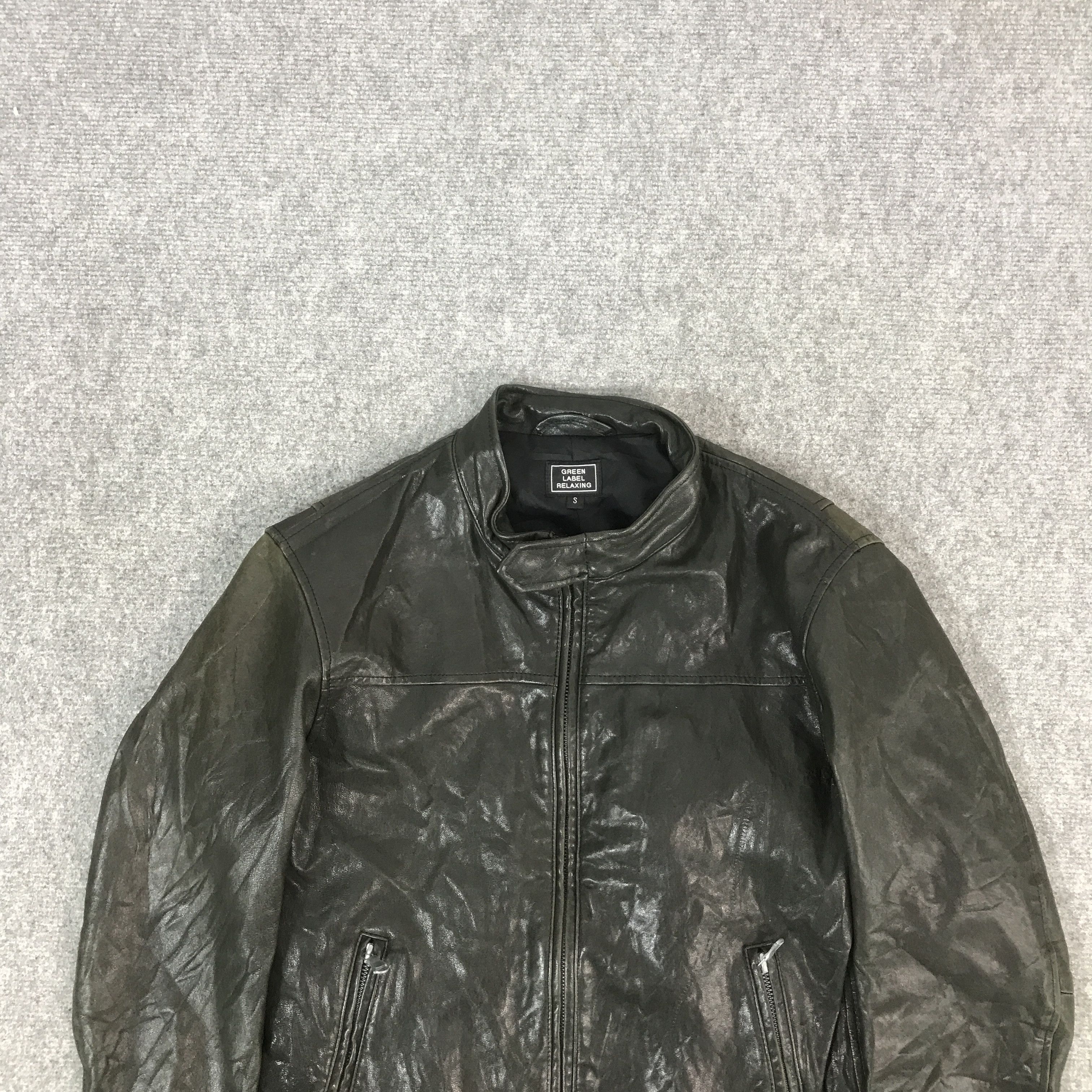 Tornado Mart JAPAN DESIGN BIKER GREEN LABEL RELAXING LEATHER JACKET Size US S / EU 44-46 / 1 - 3 Thumbnail