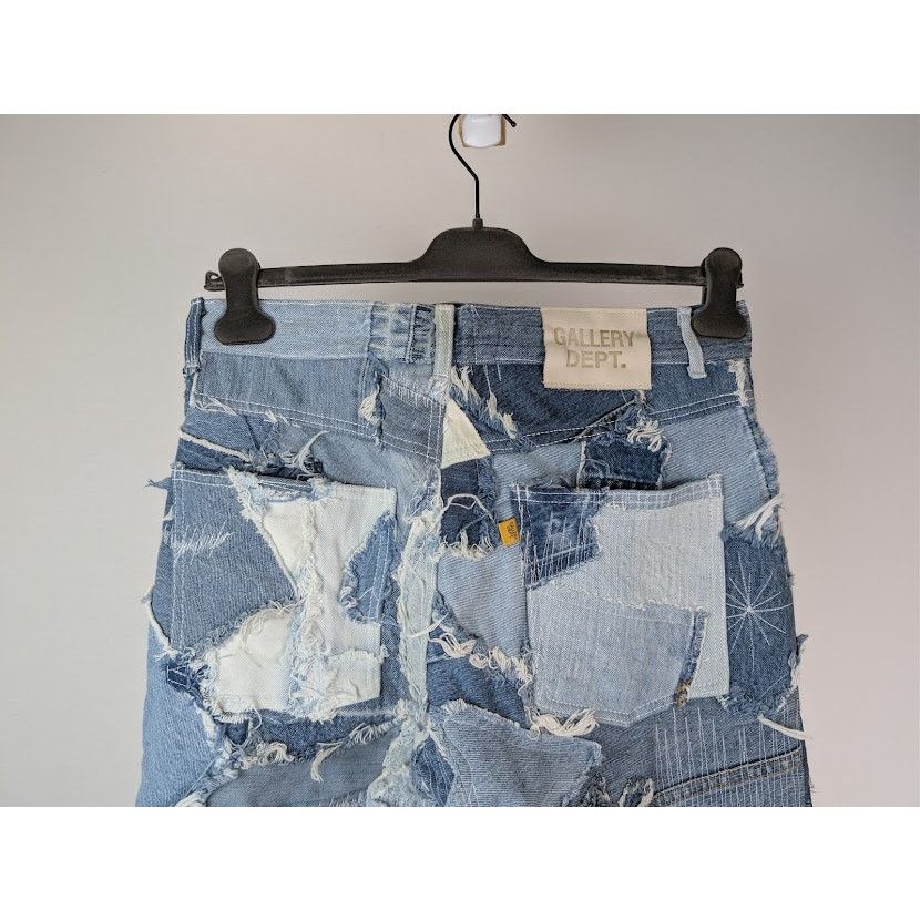 Gallery Dept. o1rshd1 Logan Distressed Patchwork Denim Jeans in Indigo Size US 32 / EU 48 - 12 Thumbnail