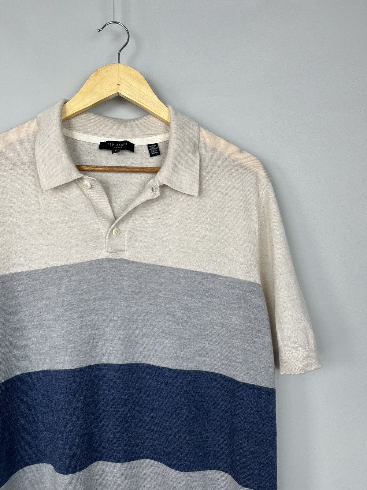 Ted Baker Ted Baker London Luxury Wool Knitted Polo Size US XL / EU 56 / 4 - 3 Thumbnail