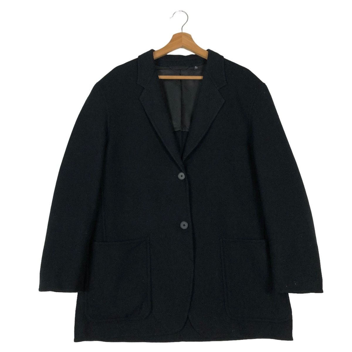 Japanese Brand 🔥Rich Black Wool Chore Jacket Work Uniqlo Undercover Japan Size US XL / EU 56 / 4 - 1 Thumbnail