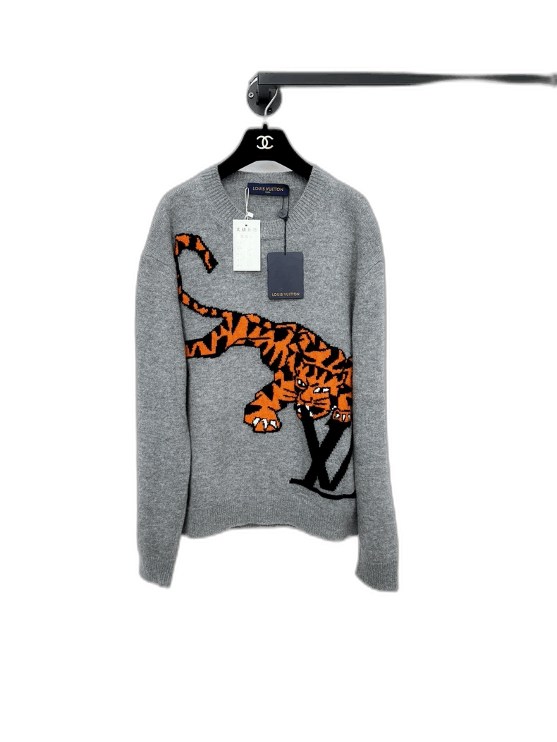 Louis Vuitton Louis Vuitton Gray Tiger Print Sweater- Size M / US 6-8 / IT 42-44 - 1 Thumbnail