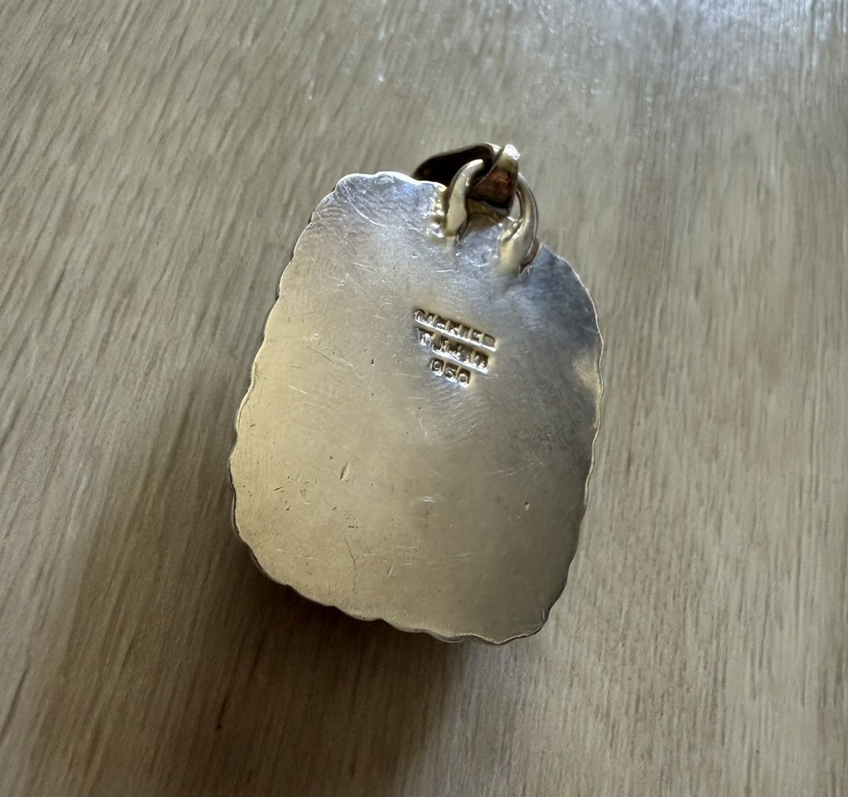 Vintage Vintage Mexico Sterling Silver Jasper Braided Edge Pendant Size ONE SIZE - 2 Thumbnail