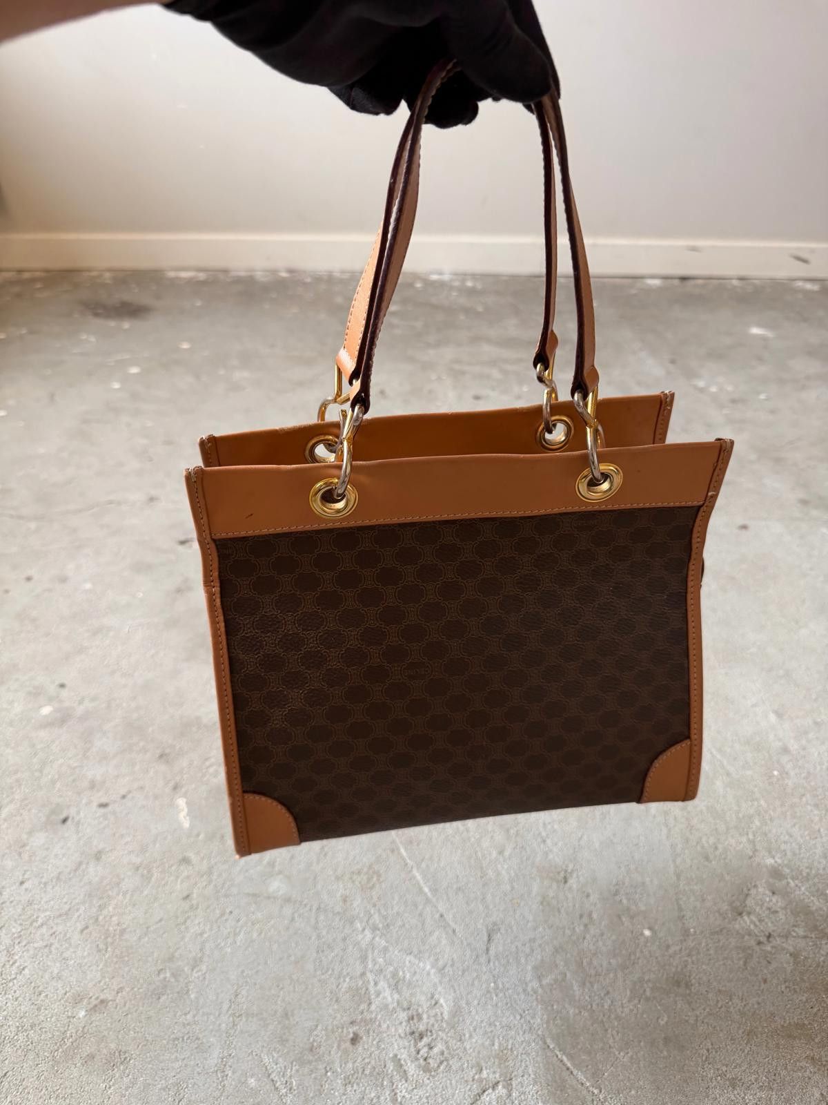Celine Celine Macadam PVC Tote Bag Beige/Brown Size ONE SIZE - 5 Thumbnail