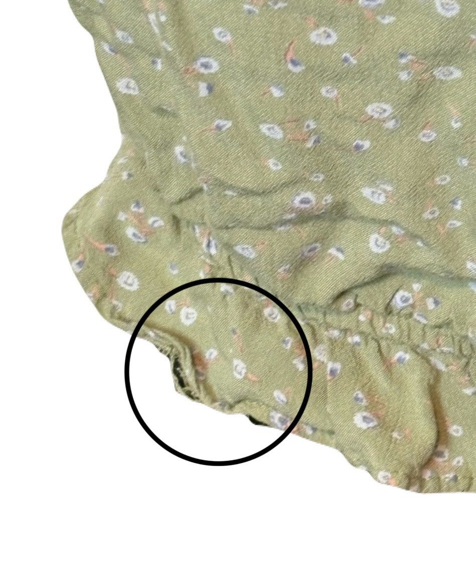 Other (So) Green Floral Cinch Babydoll Top: Size Medium Size M / US 6-8 / IT 42-44 - 3 Thumbnail