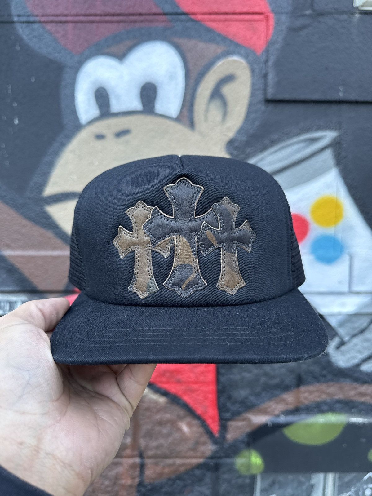 Chrome Hearts Chrome Hearts Leather Triple Cross Patch Trucker Hat Size ONE SIZE - 1 Thumbnail