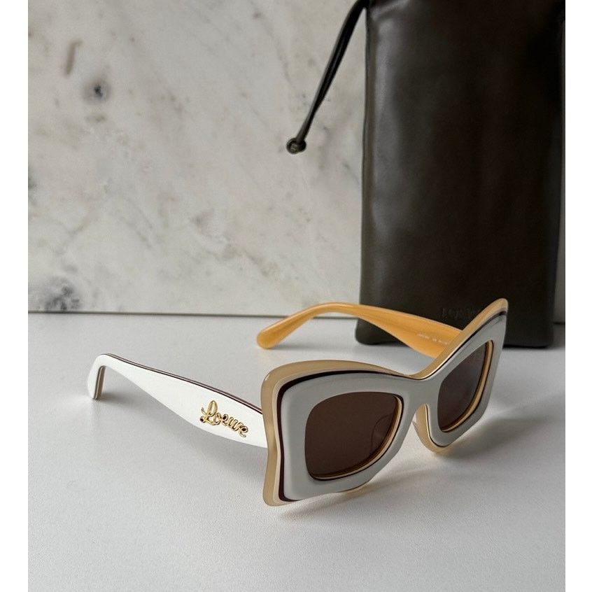 Loewe NEW Loewe LW40140U Curvy Cat Eye Sunglasses Beige  display picture 1