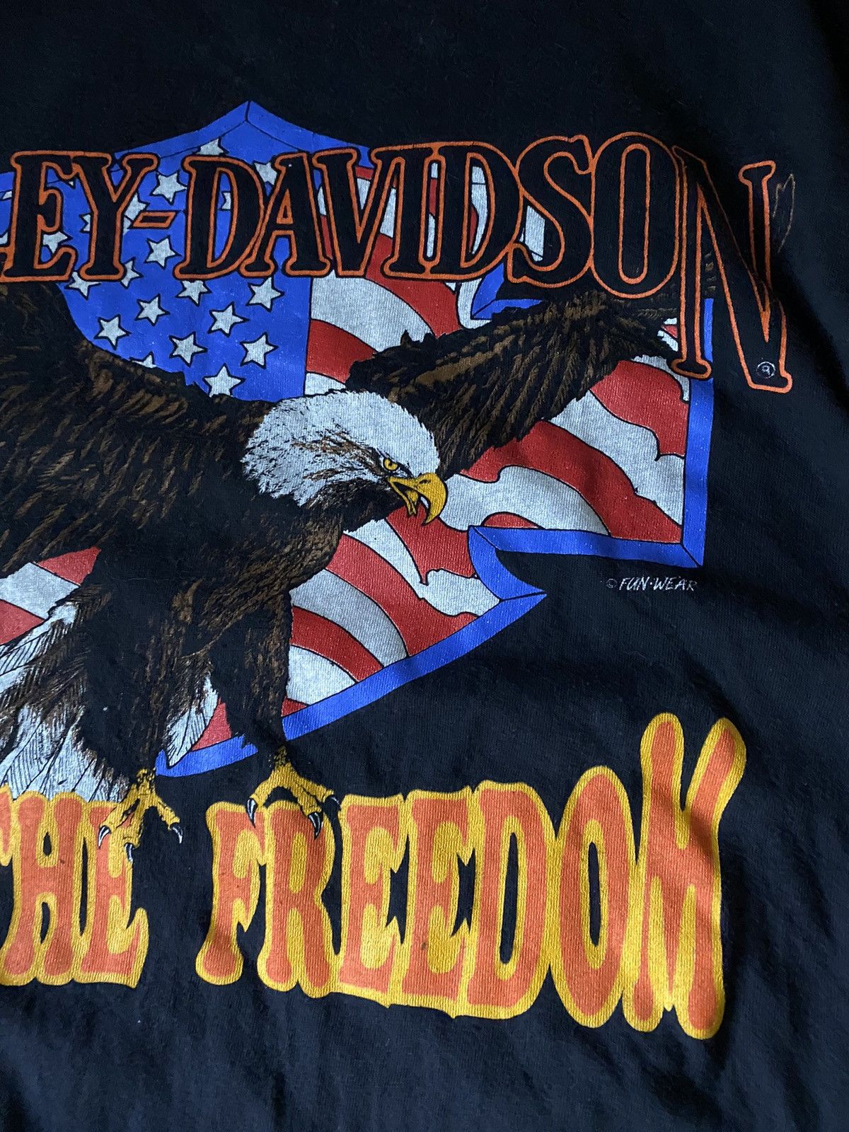 Harley Davidson × Vintage Harley-Davidson Choppers Vintage Rare 3D Print USA Eagle Tee Size US L / EU 52-54 / 3 - 4 Thumbnail