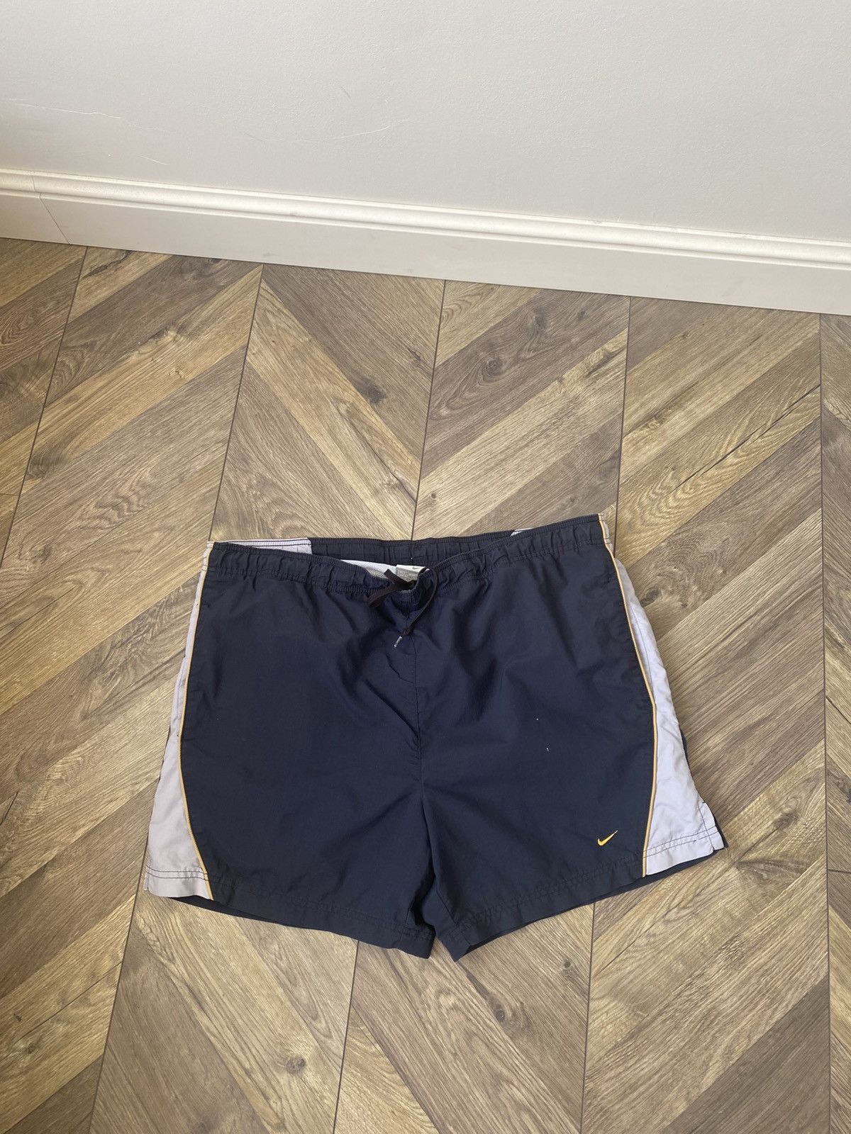 Nike × Vintage Nike vintage y2k black grey hype shorts swoosh logo Size US 34 / EU 50 - 1 Thumbnail