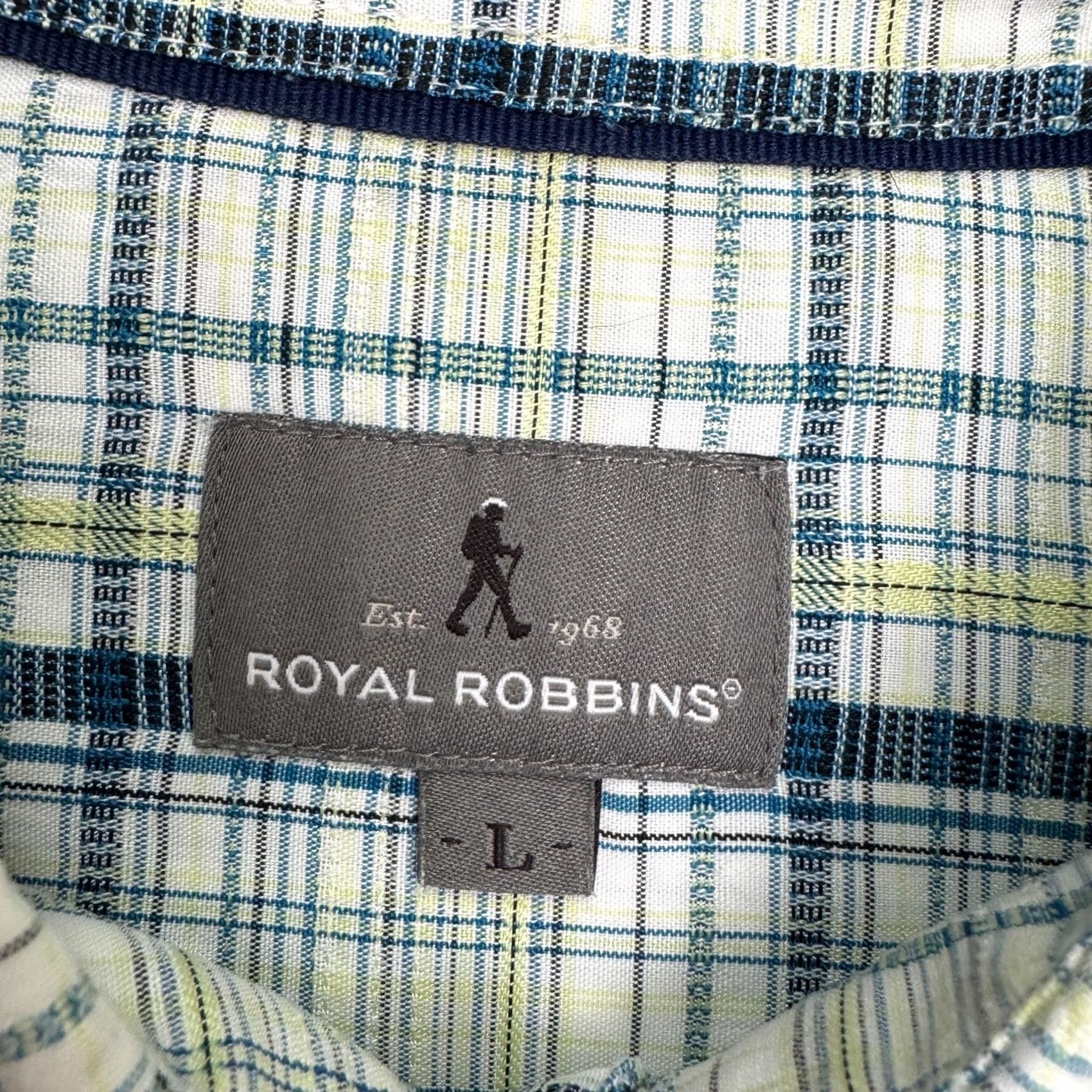 Royal Robbins Royal Robbins Button-Down Shirt Mens Large Green Blue Plaid Short Sleeve Casual Size US L / EU 52-54 / 3 - 5 Thumbnail