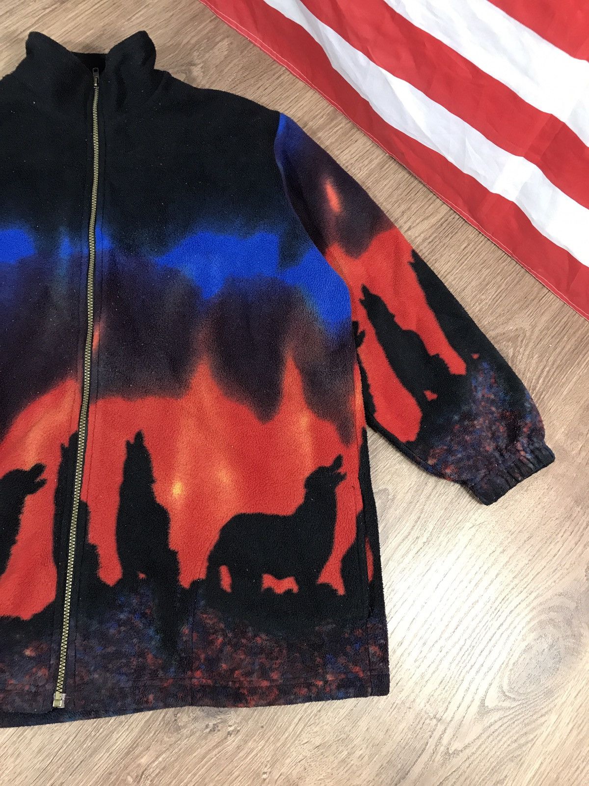Vintage Jacques Lorant Wolf Animal Fleece Jacket Kanye West Style Size US XL / EU 56 / 4 - 3 Thumbnail