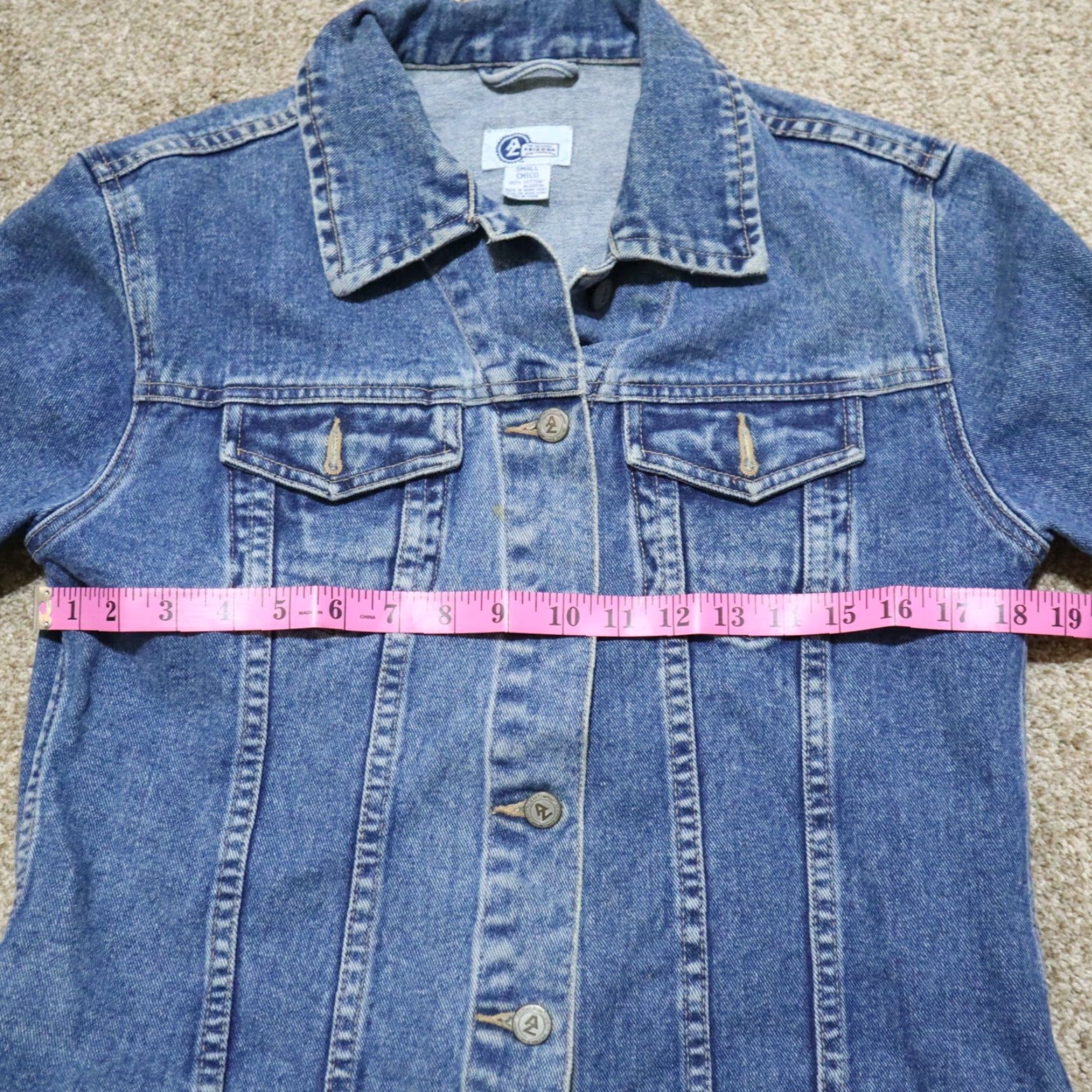 Vintage VINTAGE Arizona Jean Company Blue Jean Jacket Women's Small Distressed Cropped Cotton Blend Casual 80s Size 28" / US 6 / IT 42 - 5 Thumbnail