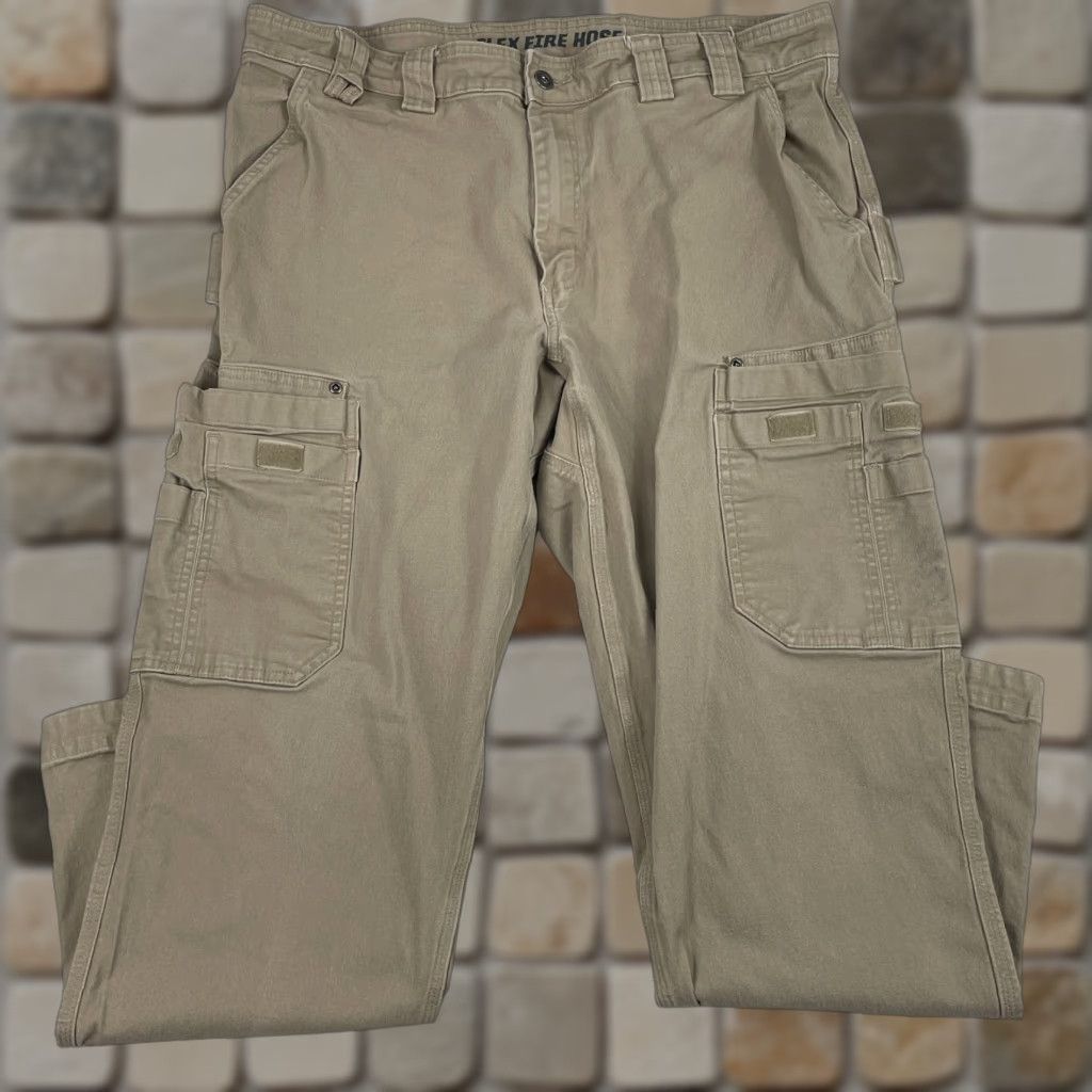 Vintage Duluth Mens Pants 38 x 30 Beige Flex Fire Hose Canvas Cargo Workwear Utility Size US 38 / EU 54 - 1 Thumbnail