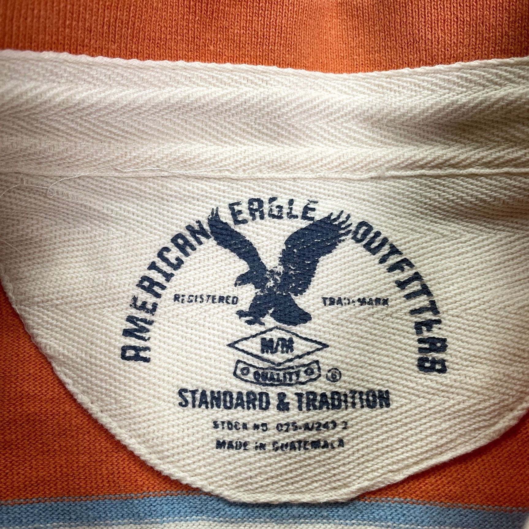 American Eagle Outfitters American Eagle Outfitters Polo Shirt Mens Medium Orange Blue Striped Cotton Top Size US M / EU 48-50 / 2 - 4 Thumbnail