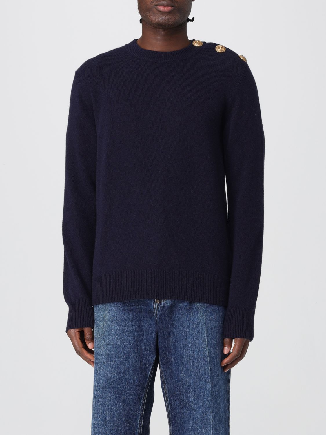 Balmain Balmain Sweater Men Navy Size US S / EU 44-46 / 1 - 1 Thumbnail