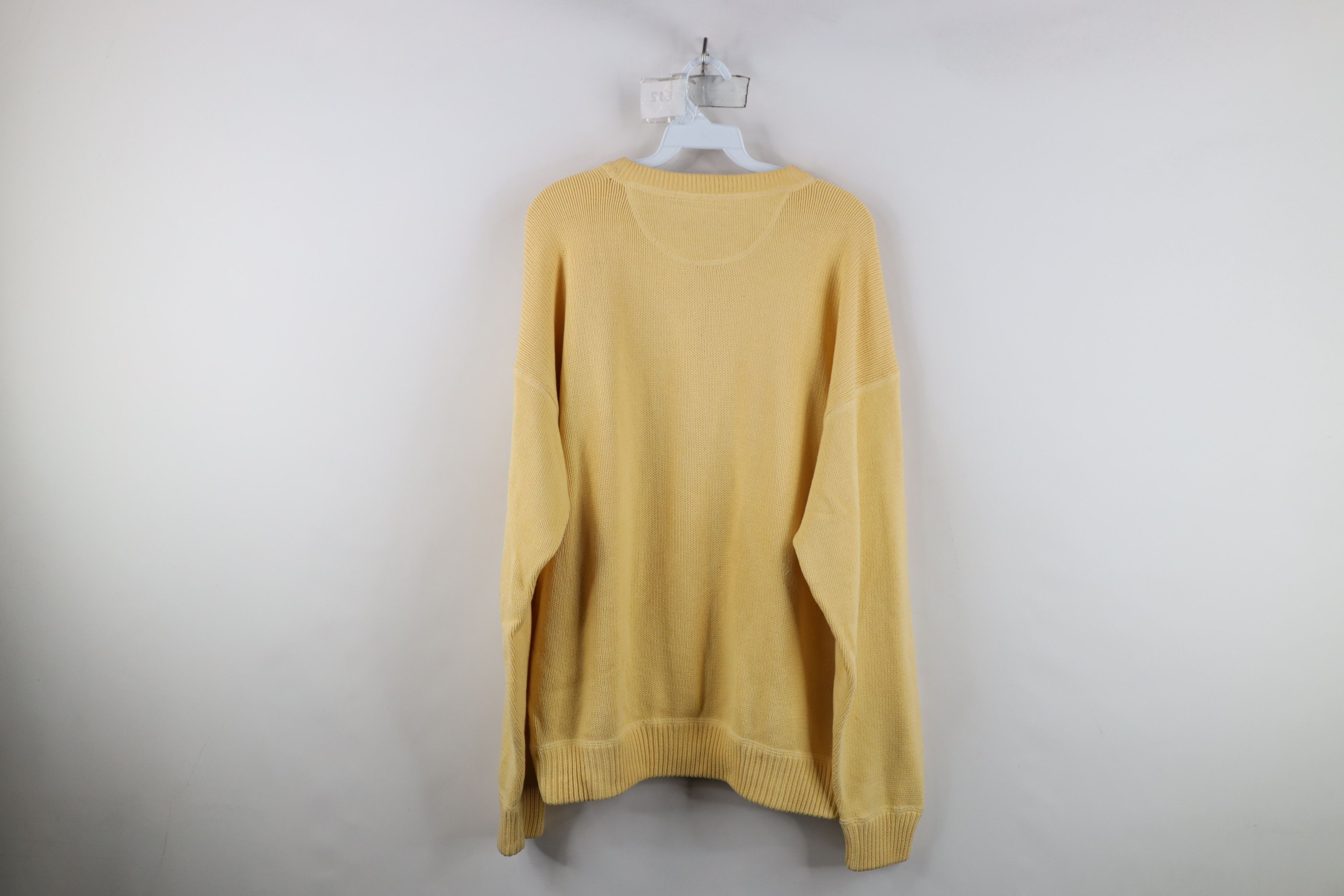 Vintage Vintage 90s Streetwear Cotton Knit Crewneck Sweater Yellow Size US L / EU 52-54 / 3 - 11 Thumbnail