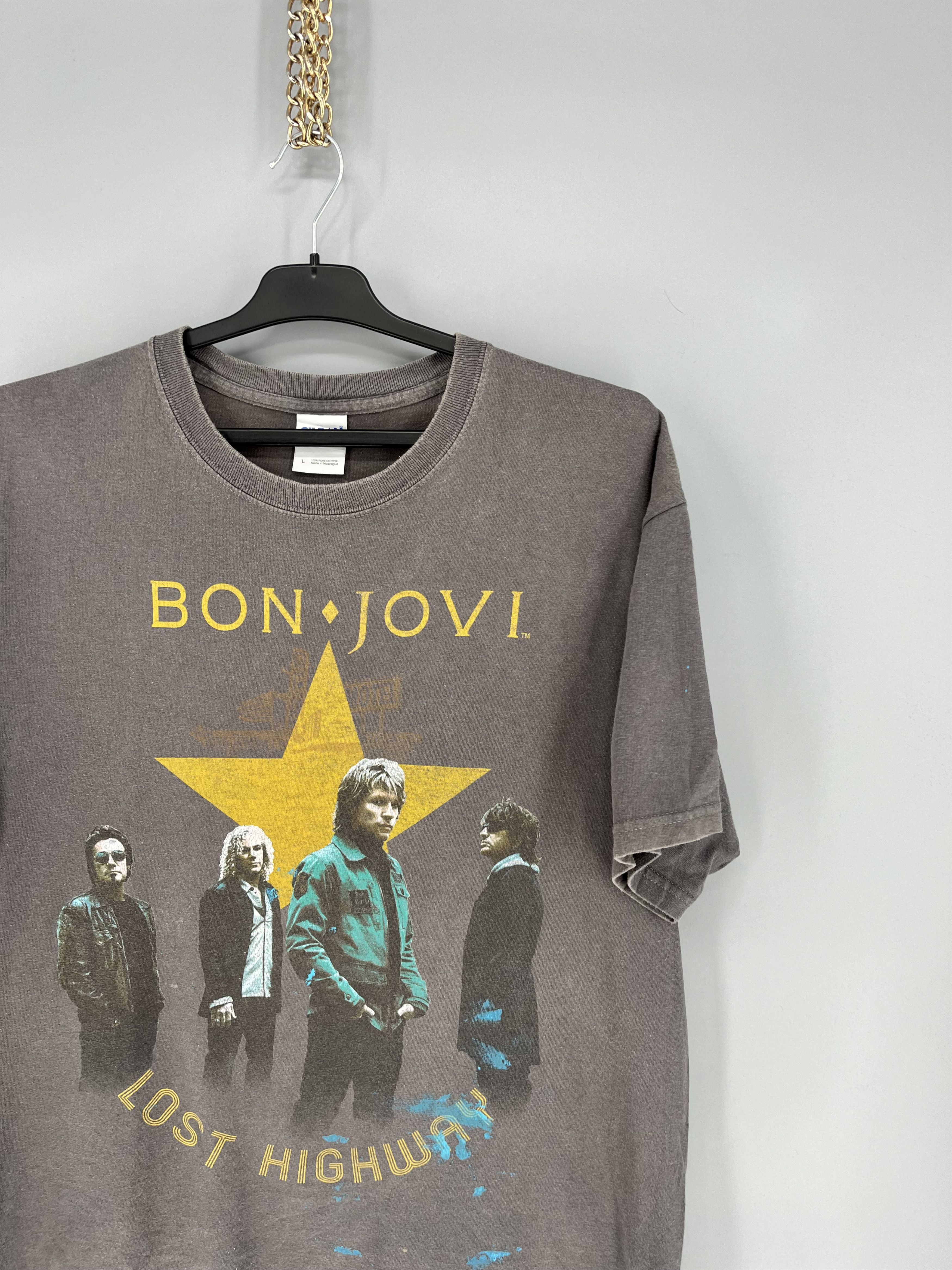 Band Tees BON JOVI Lost Highway 2008 Tour Band T-Shirt Double-sided Size US L / EU 52-54 / 3 - 5 Thumbnail