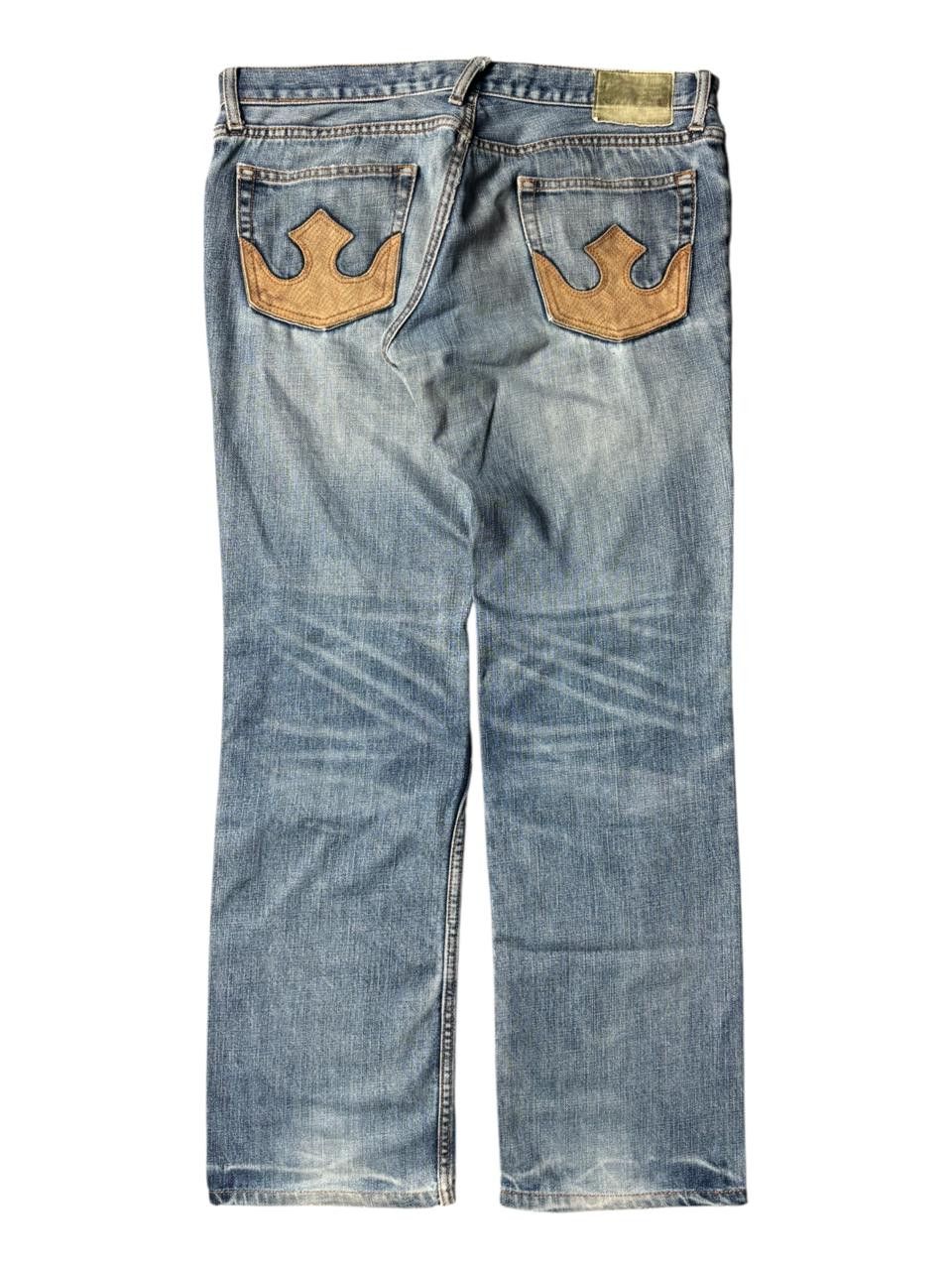 PPFM 2000s PPFM Snake Skin Pocket Distressed Jeans Size US 34 / EU 50 - 1 Thumbnail