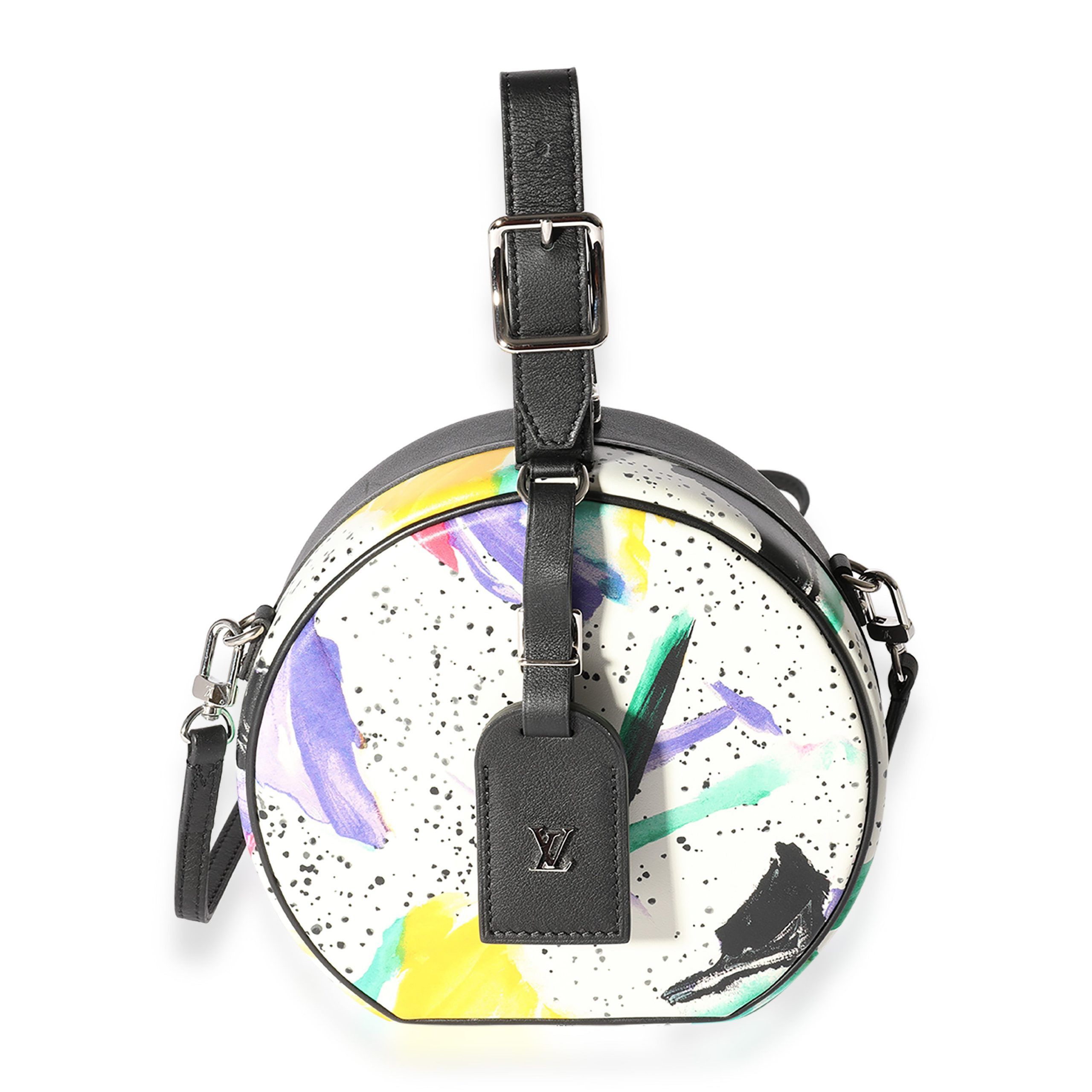 image of Louis Vuitton White Splash Print Petite Boite Chapeau, Women's