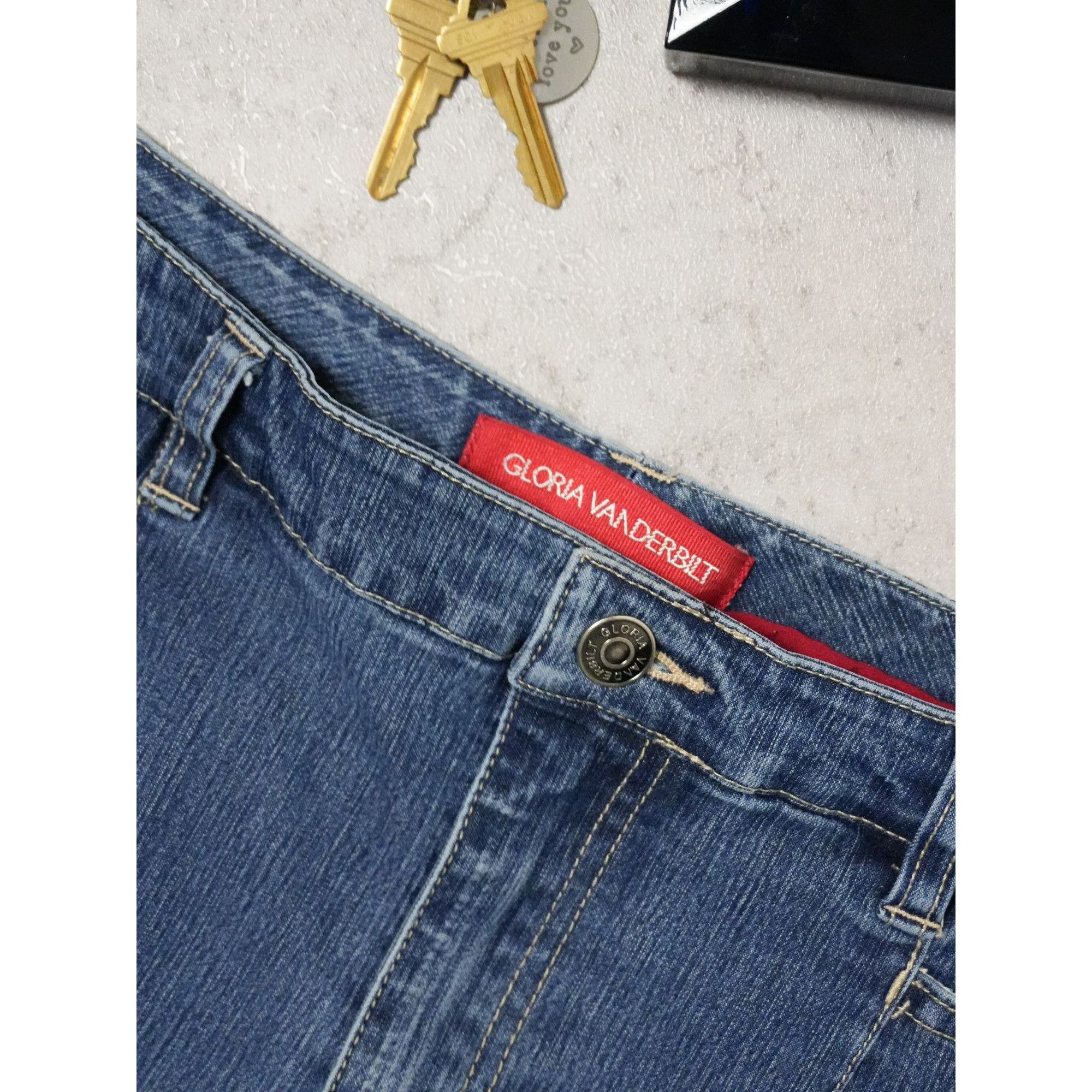 Gloria Vanderbilt Y2k Gloria Vanderbilt Dark Wash Denim Skirt Size 32" / US 10 / IT 46 - 4 Thumbnail